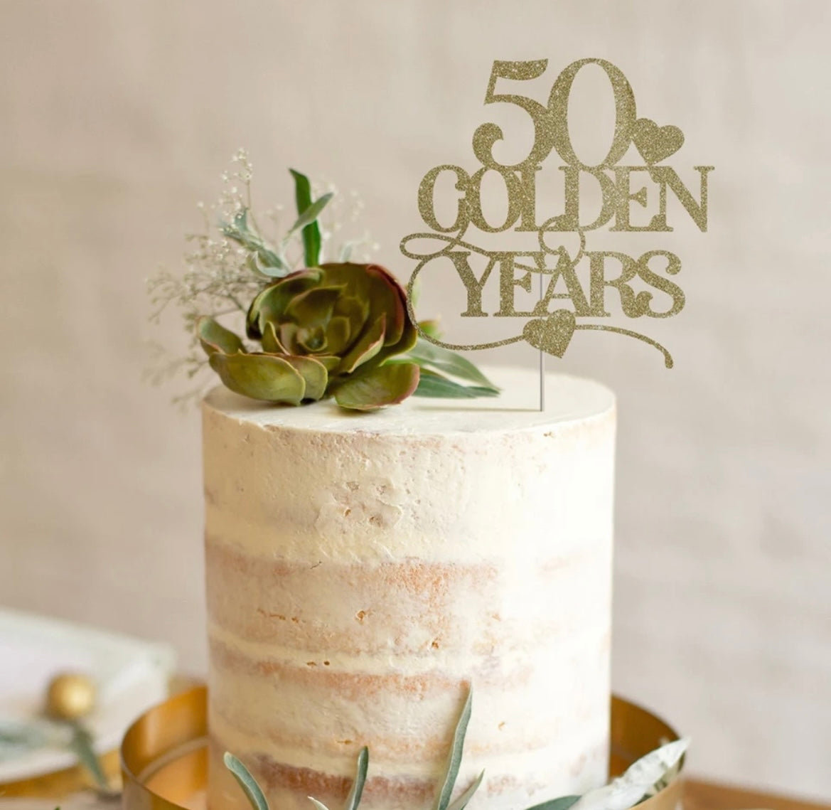 50th Anniversary Cake Topper