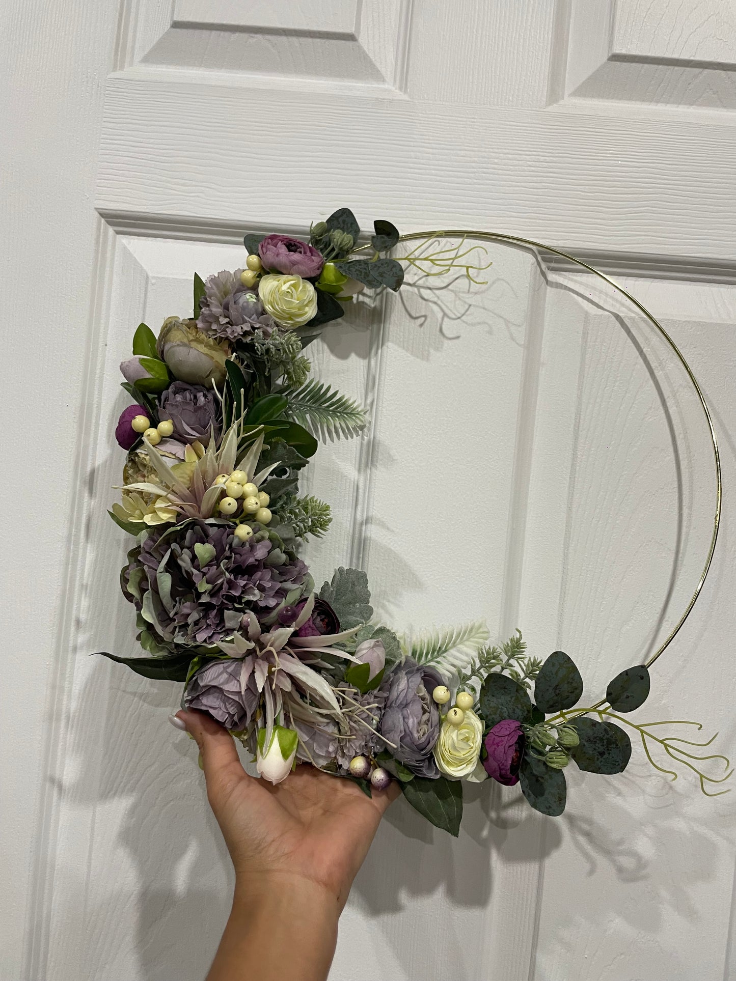 Floral Golden Hoop Wall Art custom made