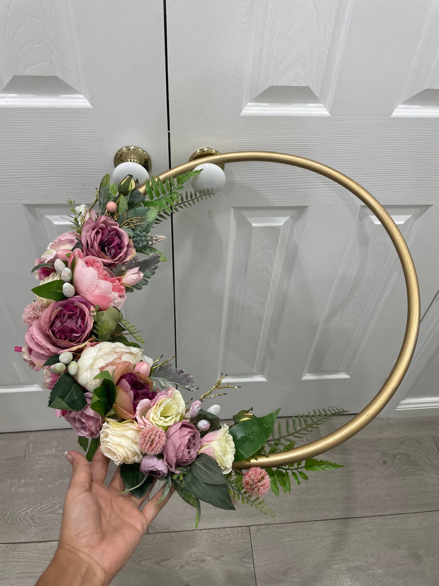 Custom Floral Hoop Wall Art