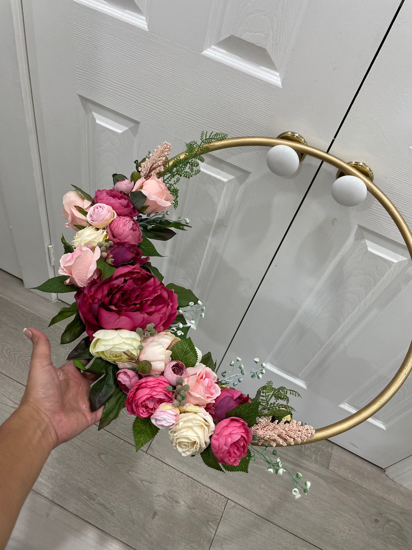 Custom Floral Hoop Wall Art