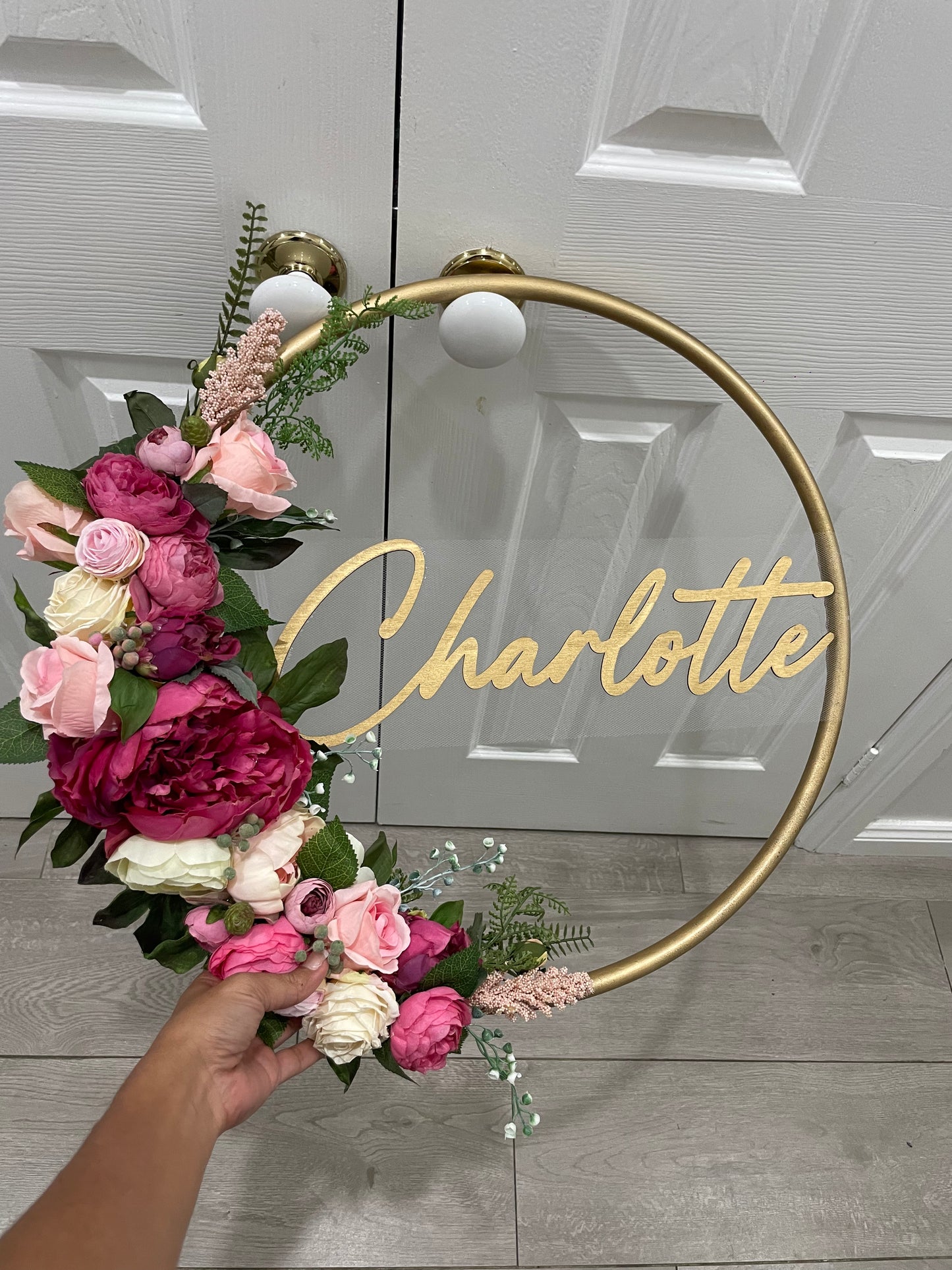 Custom Floral Hoop Wall Art