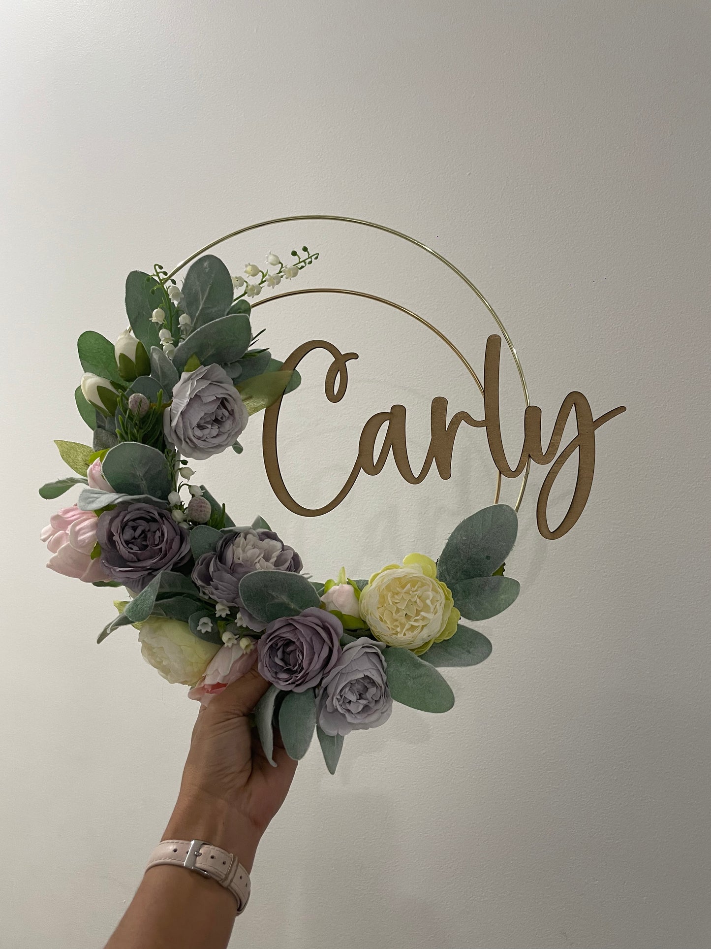 Double Golden Floral Hoop