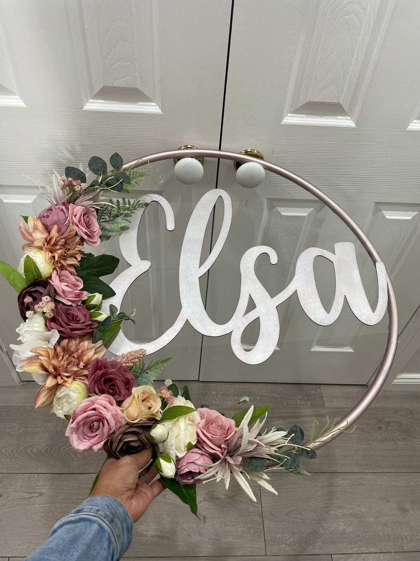 Custom Floral Hoop Wall Art