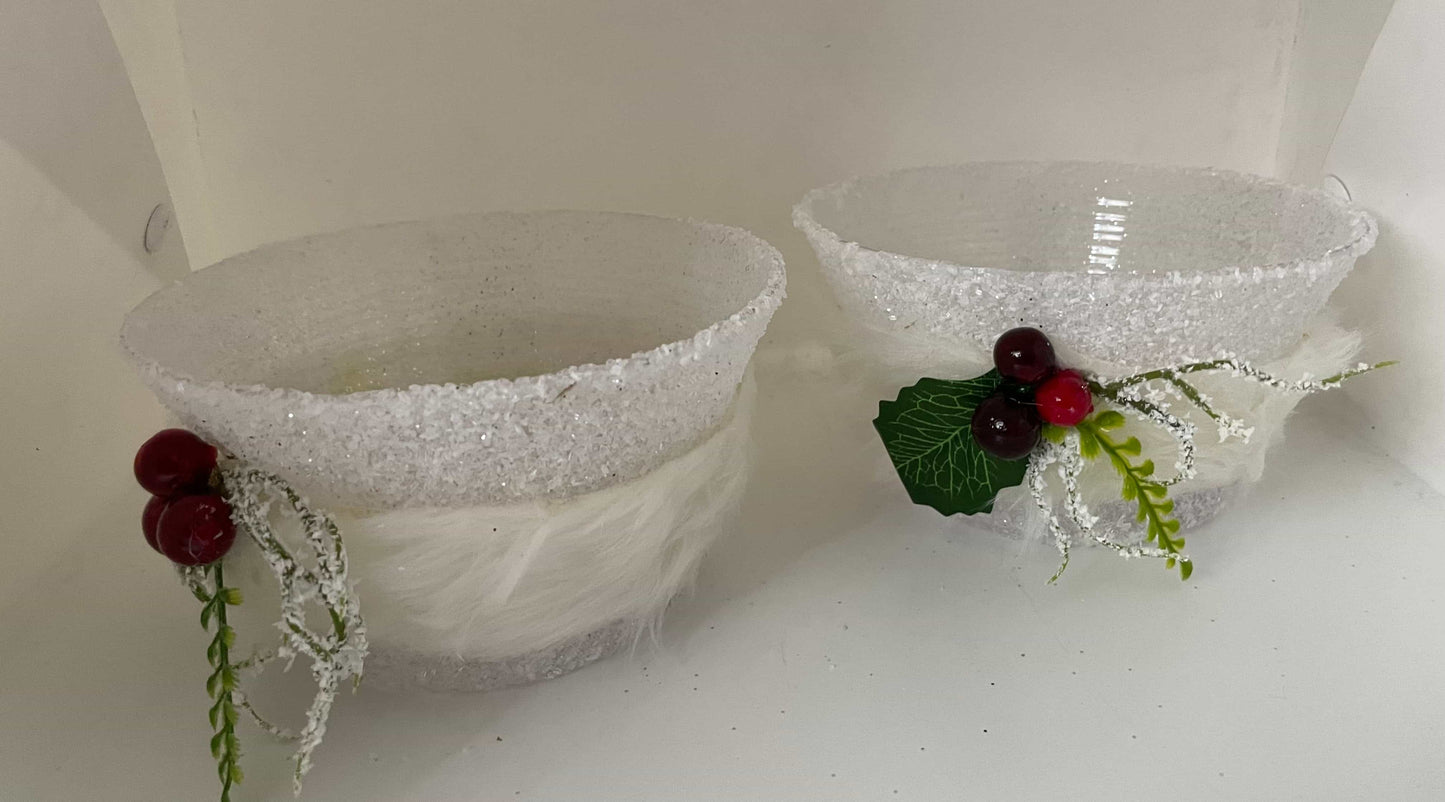 2pcs Christmas bowl candle holder-All-Times-Gifts