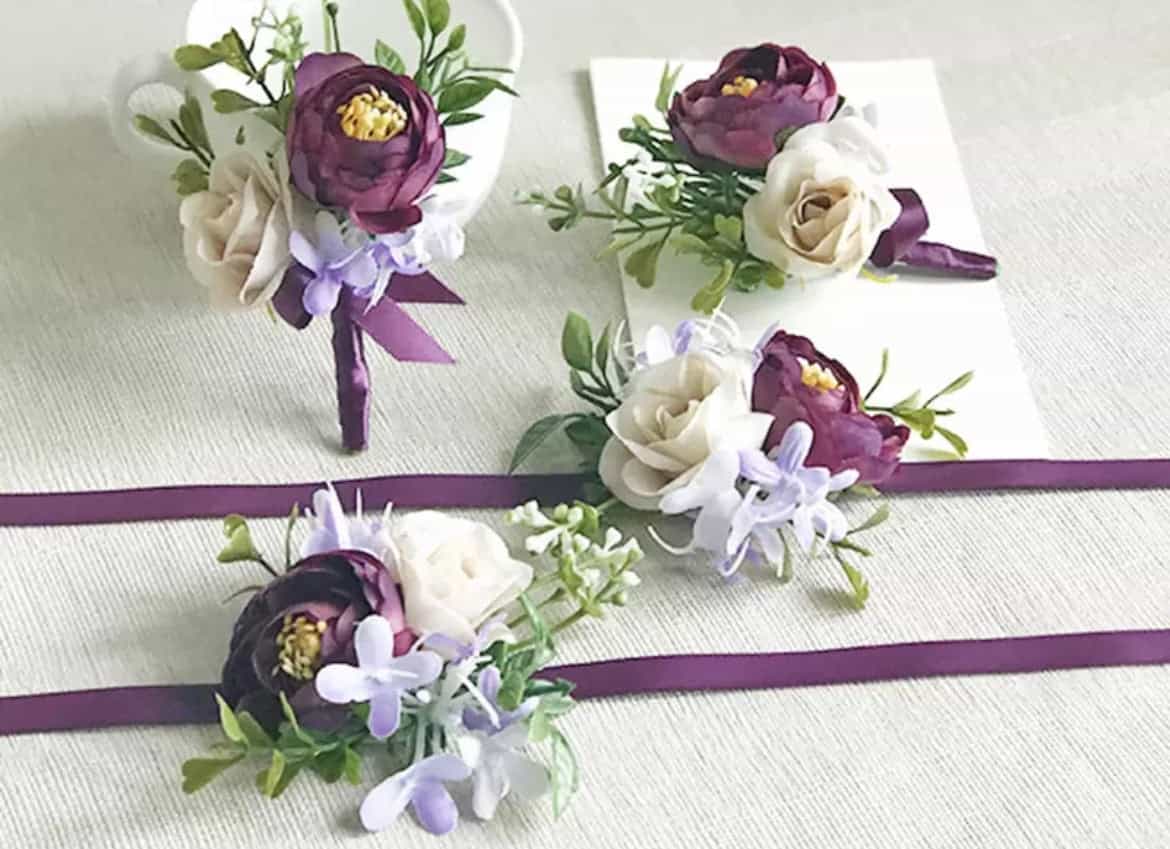 2pcs set Matching buttonhole and corsage-All-Times-Gifts
