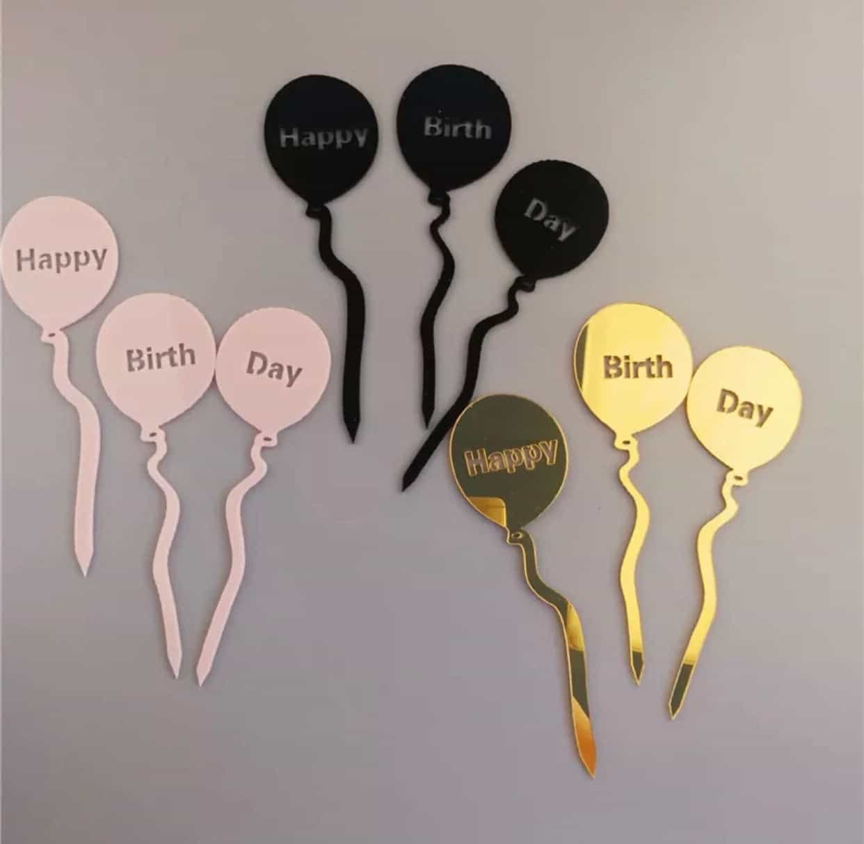 3pcs/Set balloons Birthday Cake-Cake Topper-All-Times-Gifts