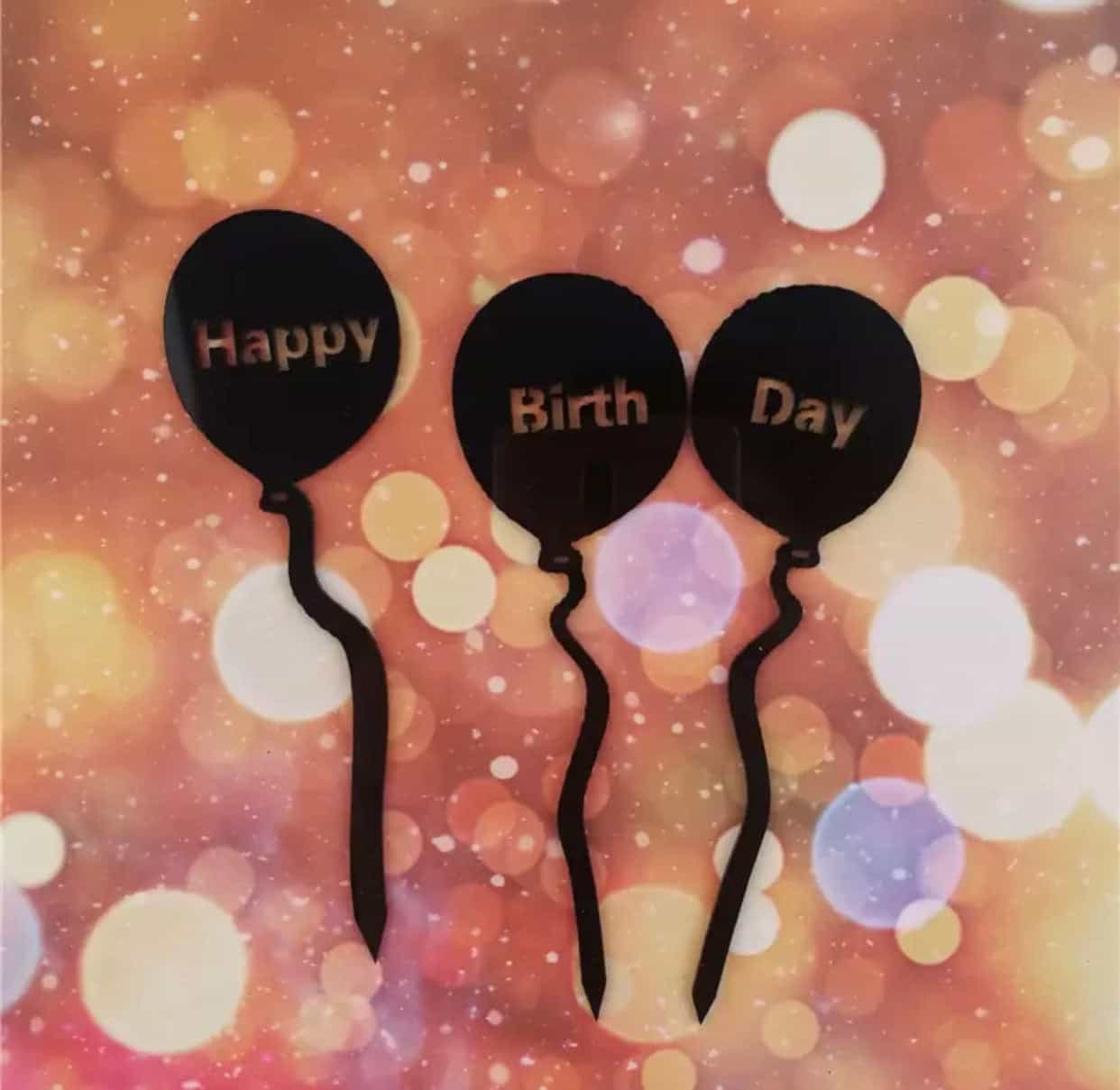 3pcs/Set balloons Birthday Cake-Cake Topper-All-Times-Gifts
