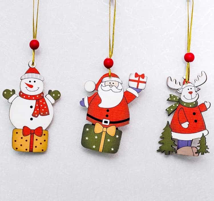 3pcs/Set wooden colourful Christmas ornaments-All-Times-Gifts