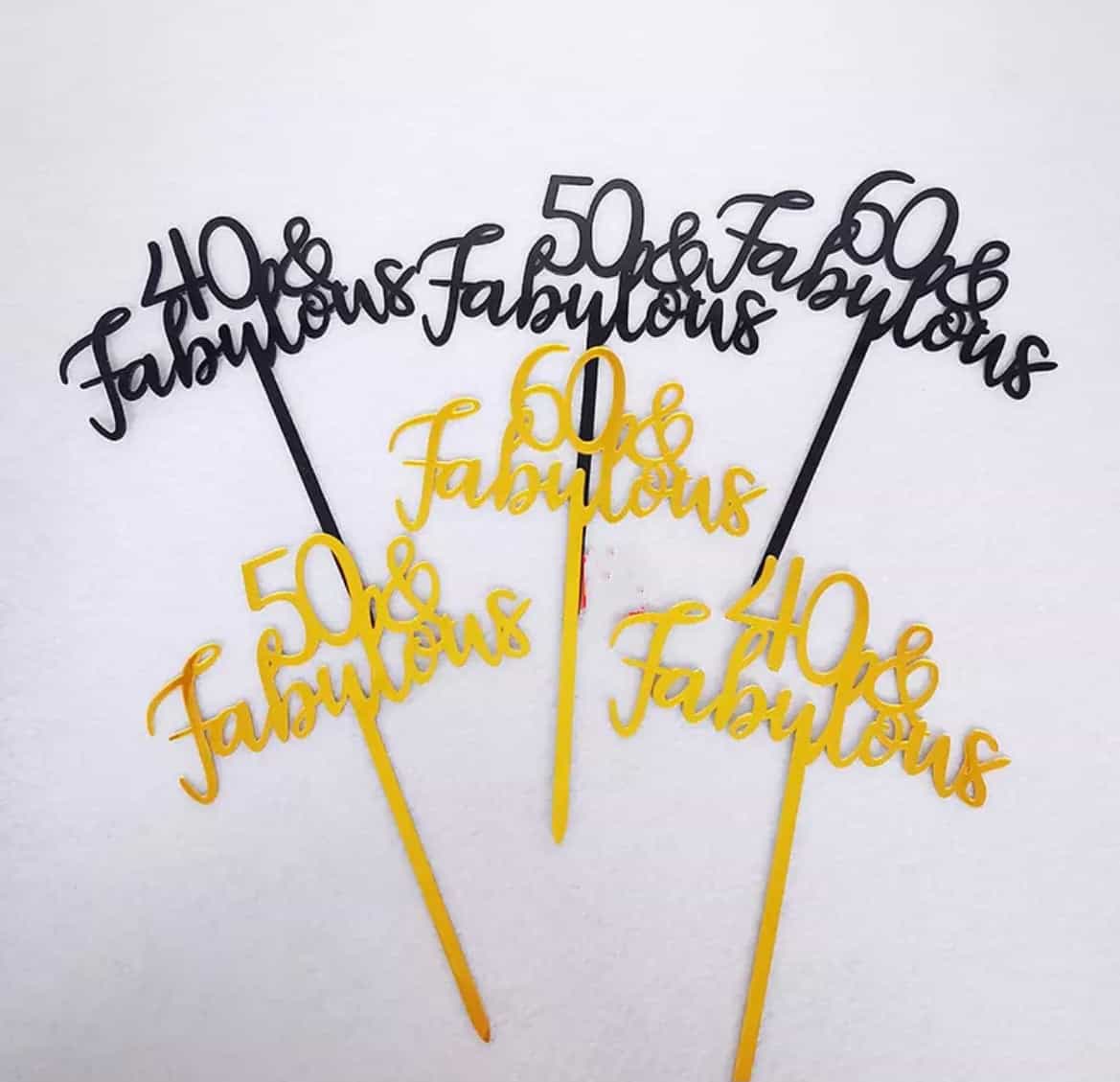 40,50,60 And fabulous cake topper-Cake Topper-All-Times-Gifts