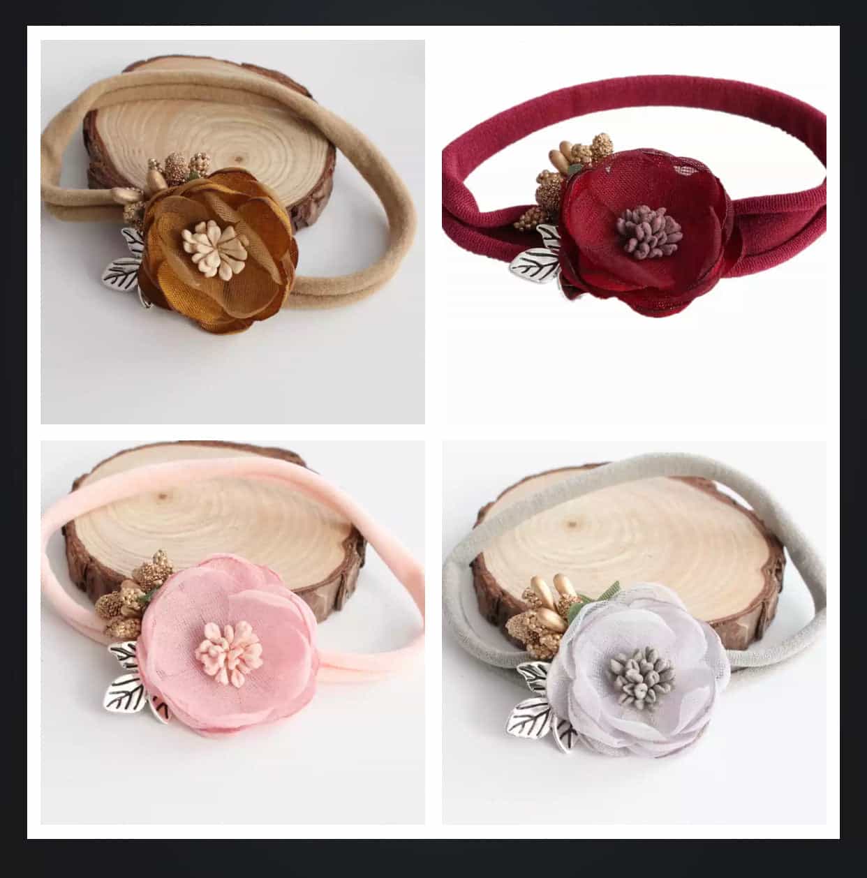 4pcs/set floral elastic headbands-All-Times-Gifts
