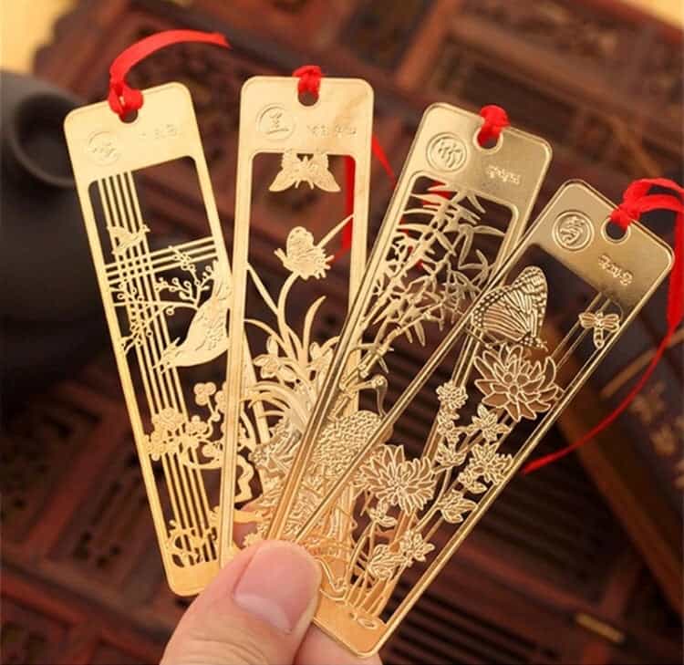 4pcs/Set Gold Metal Bookmarks-Bookmarks-All-Times-Gifts