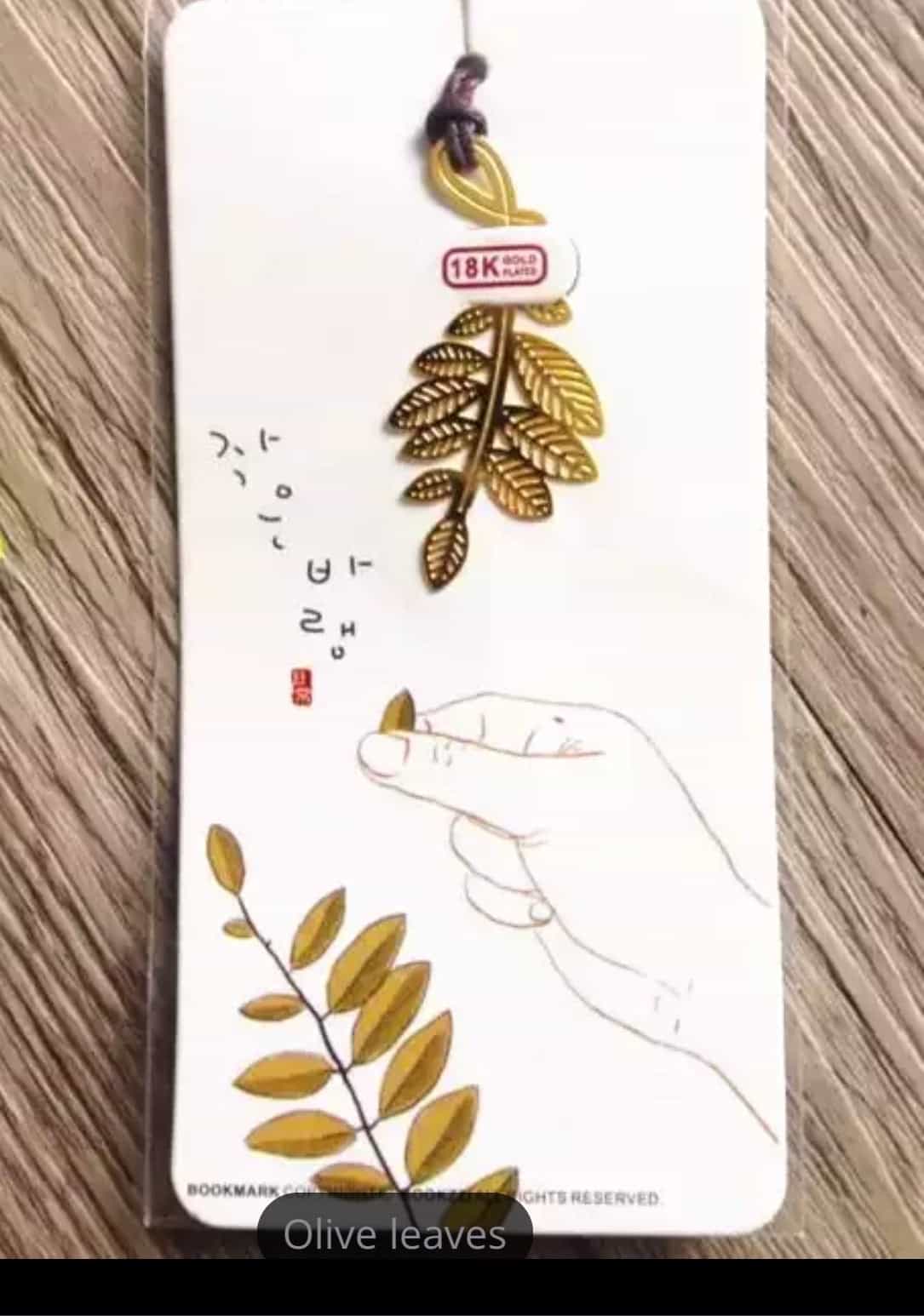 4pcs/Set Mini Golden Metal Leaves Bookmarks-All-Times-Gifts