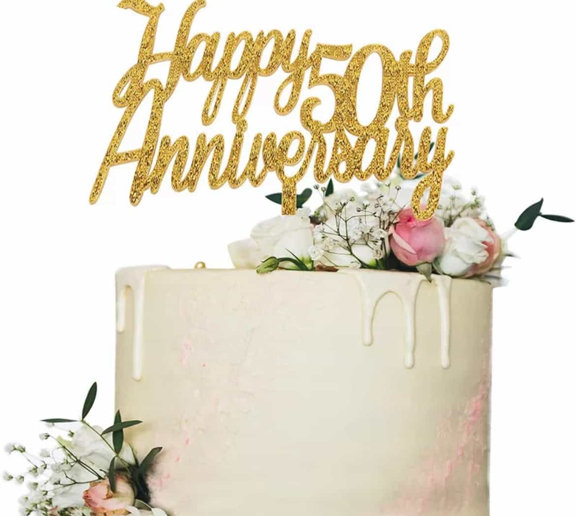 50th anniversary cake topper-All-Times-Gifts