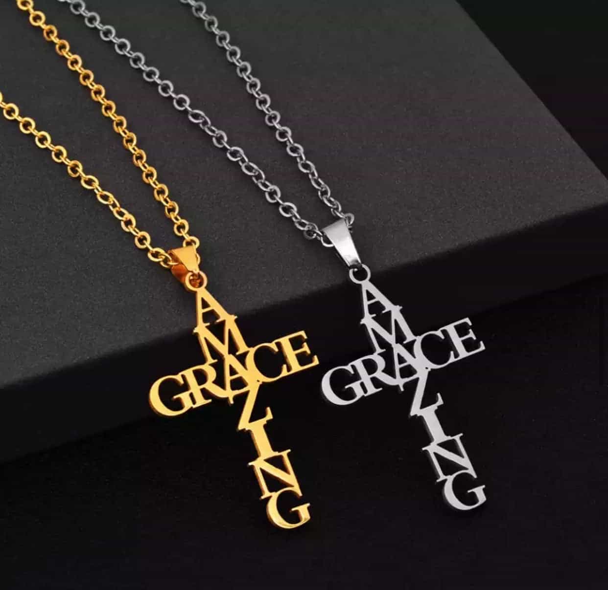 Amazing Grace cross necklace-All-Times-Gifts