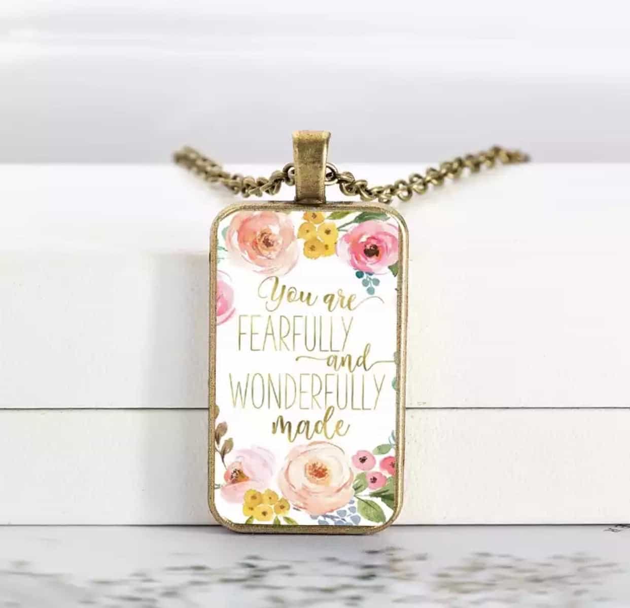 Bible Scripture Rectangle necklace-All-Times-Gifts
