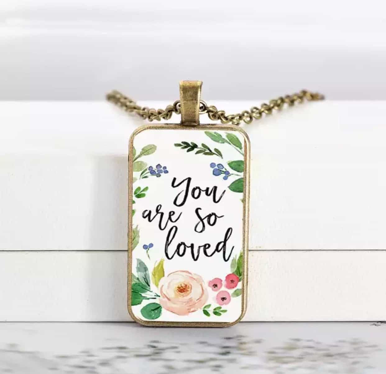 Bible Scripture Rectangle necklace-All-Times-Gifts