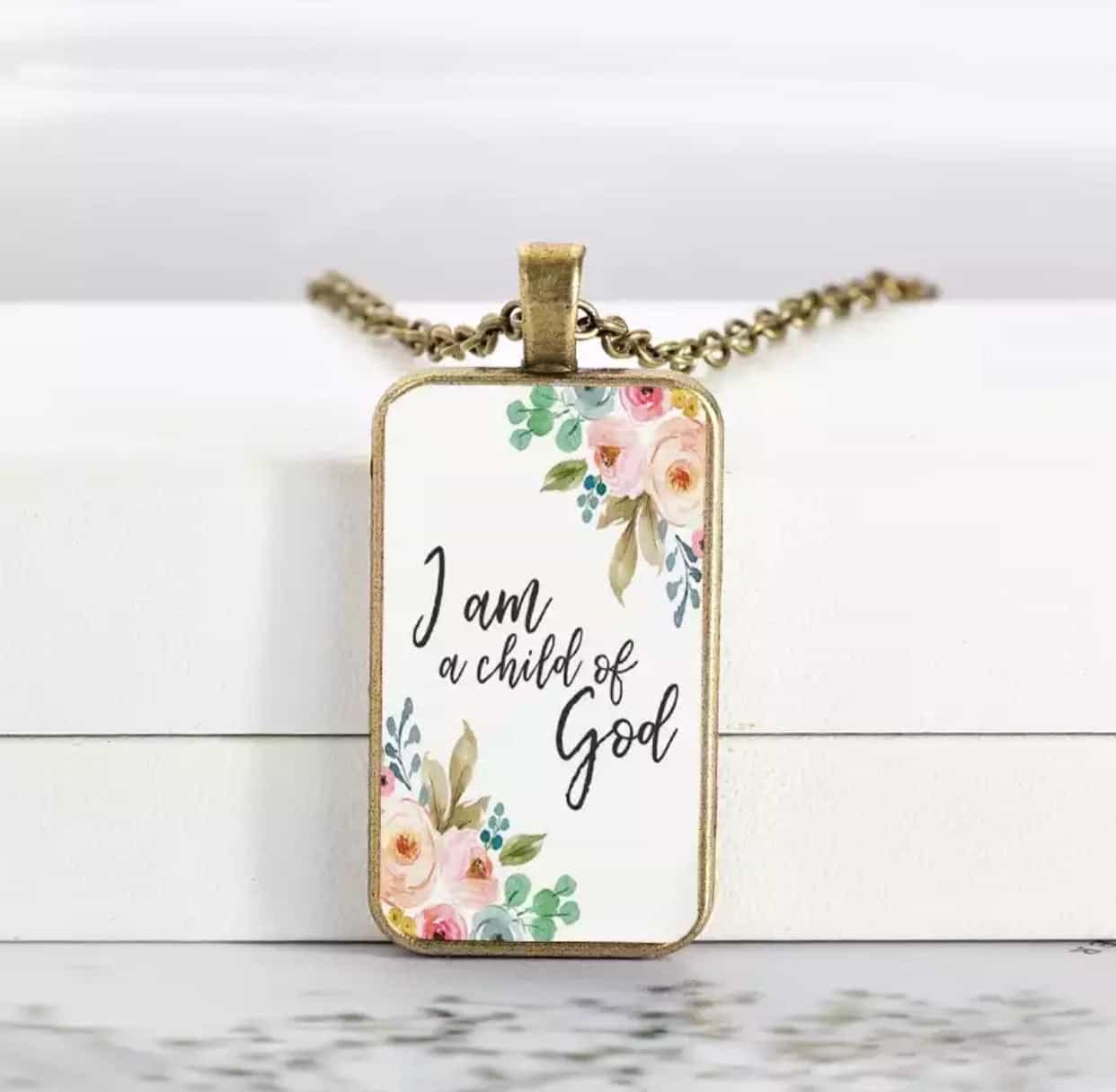Bible Scripture Rectangle necklace-All-Times-Gifts