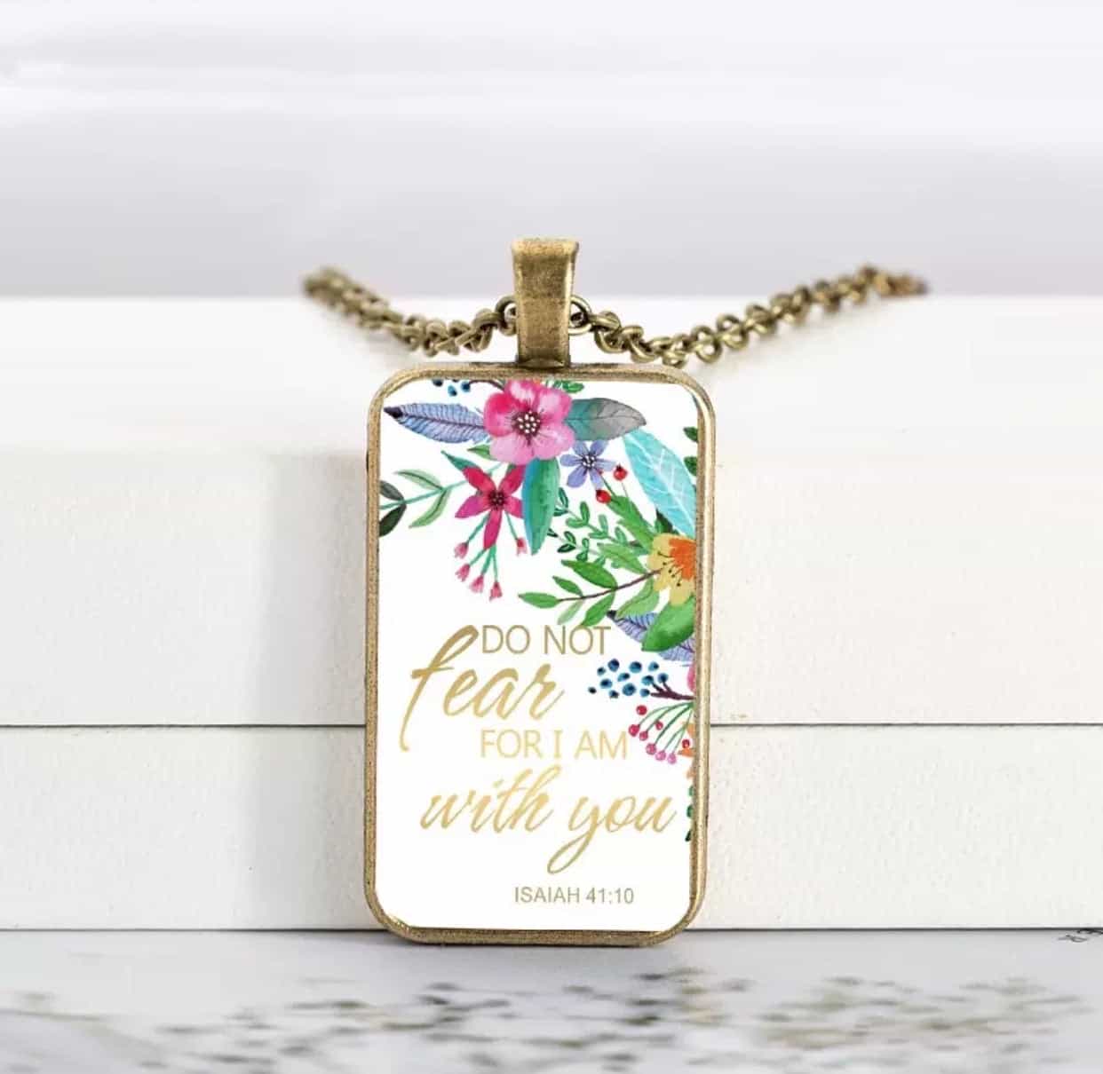 Bible Scripture Rectangle necklace-All-Times-Gifts