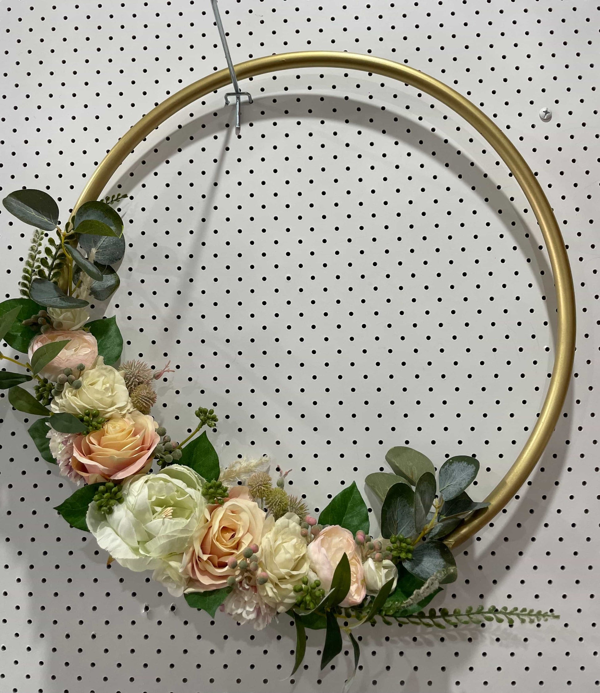 Big Golden Floral Hoop Wall Art customise-Personalised Hoops-All-Times-Gifts