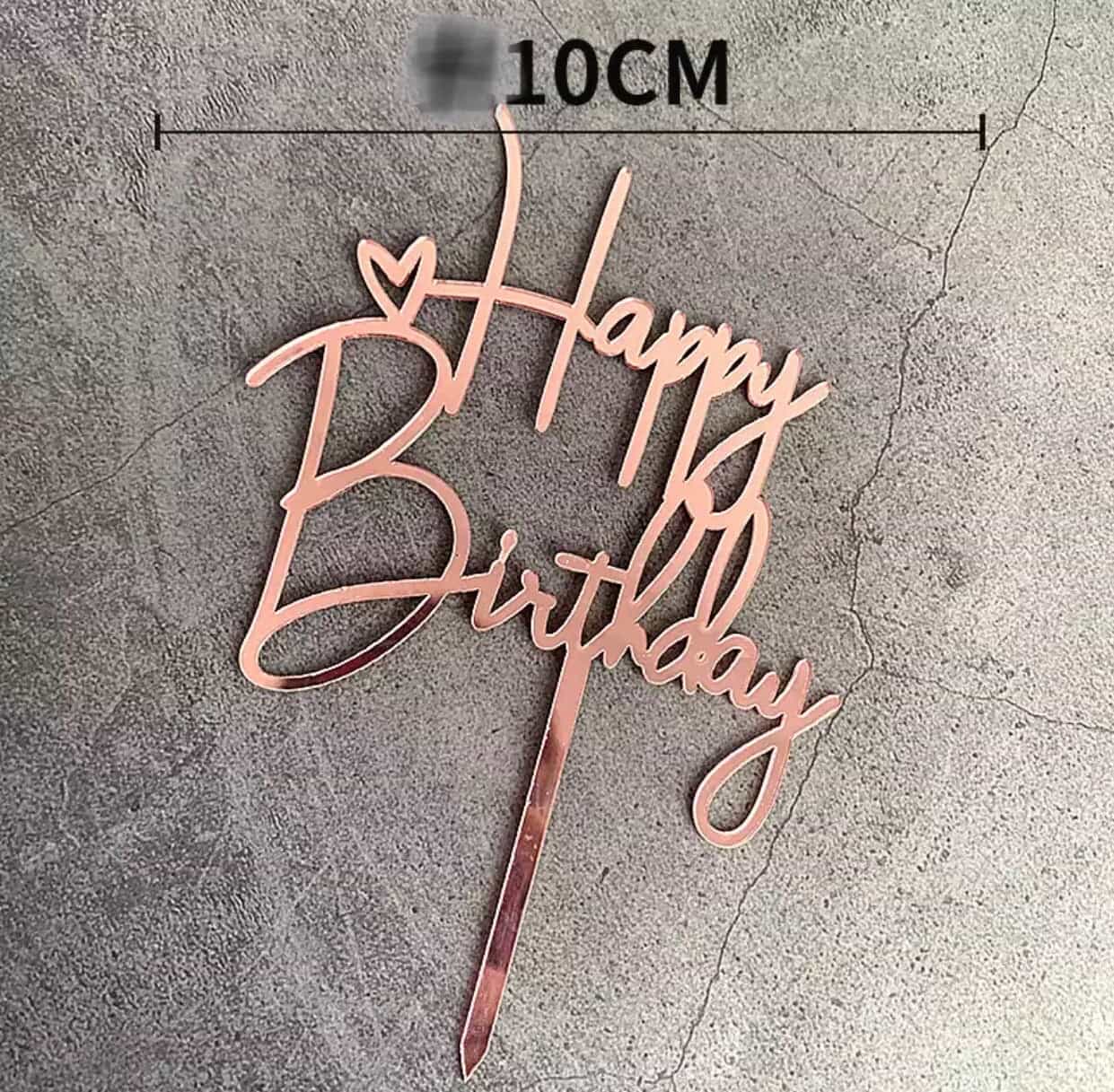 Birthday Cake Topper Mirror Pink-Cake Topper-All-Times-Gifts