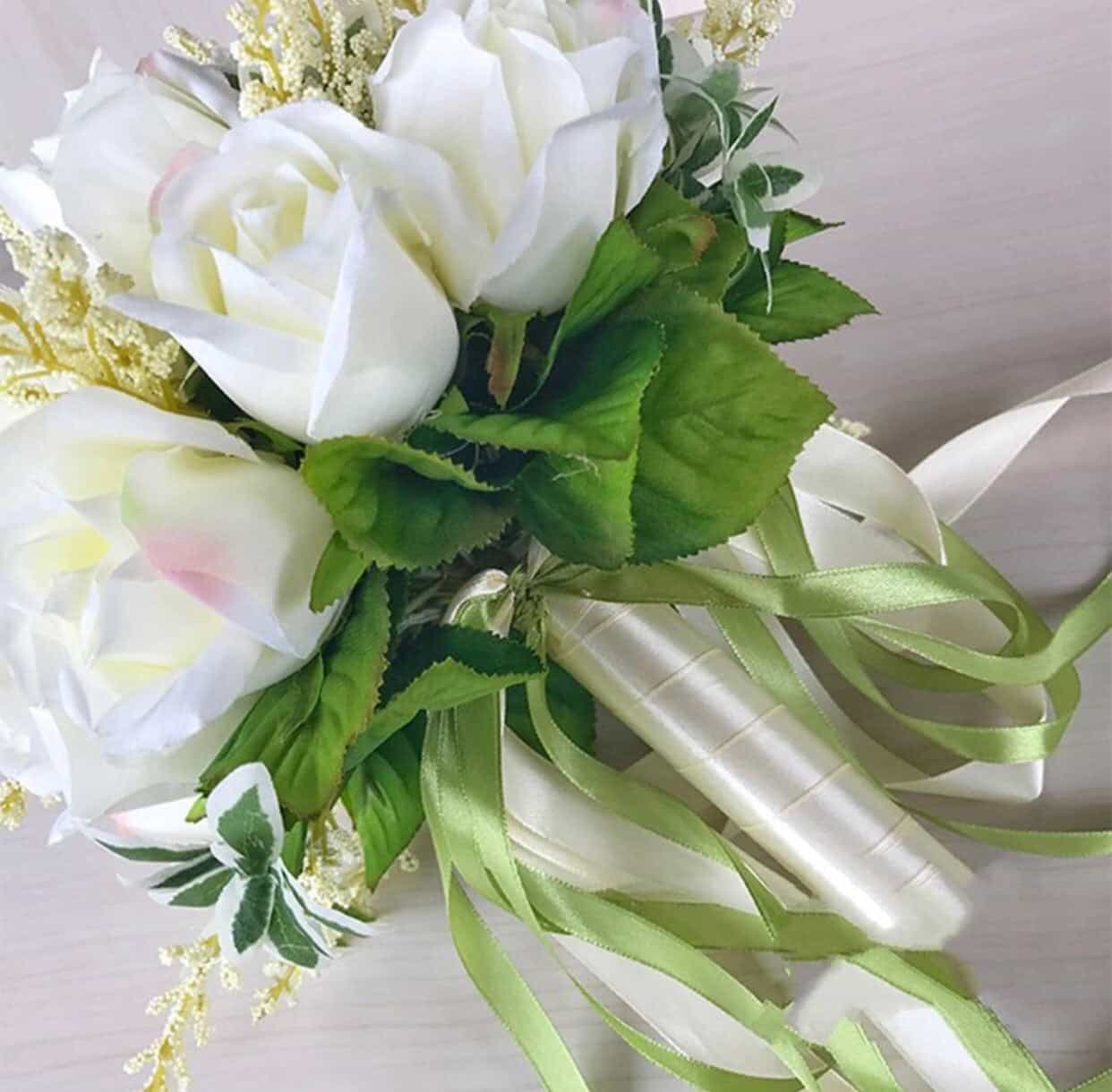 Bridal Bouquet off White Roses-All-Times-Gifts