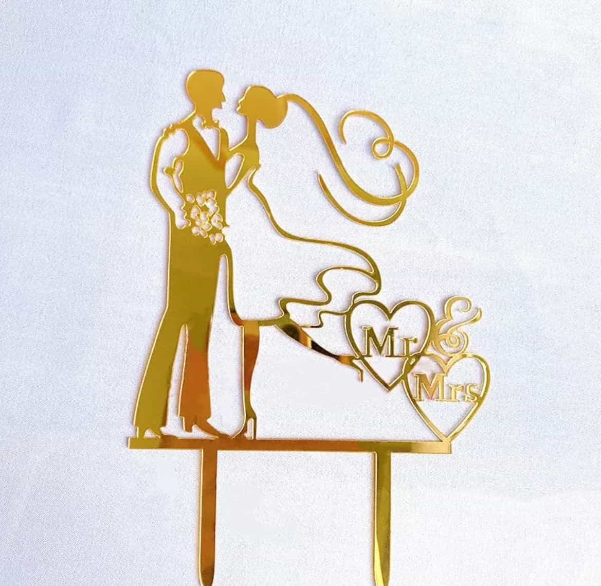 Bride and Groom cake Tipper-Cake Topper-All-Times-Gifts