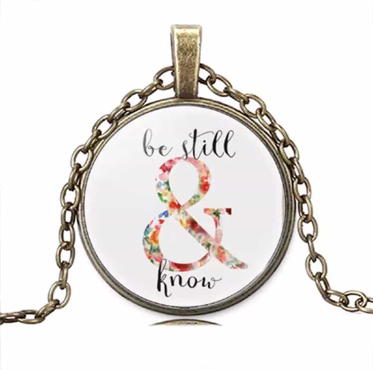 Bronze Glass Round Christian Necklace-Jewellery-All-Times-Gifts