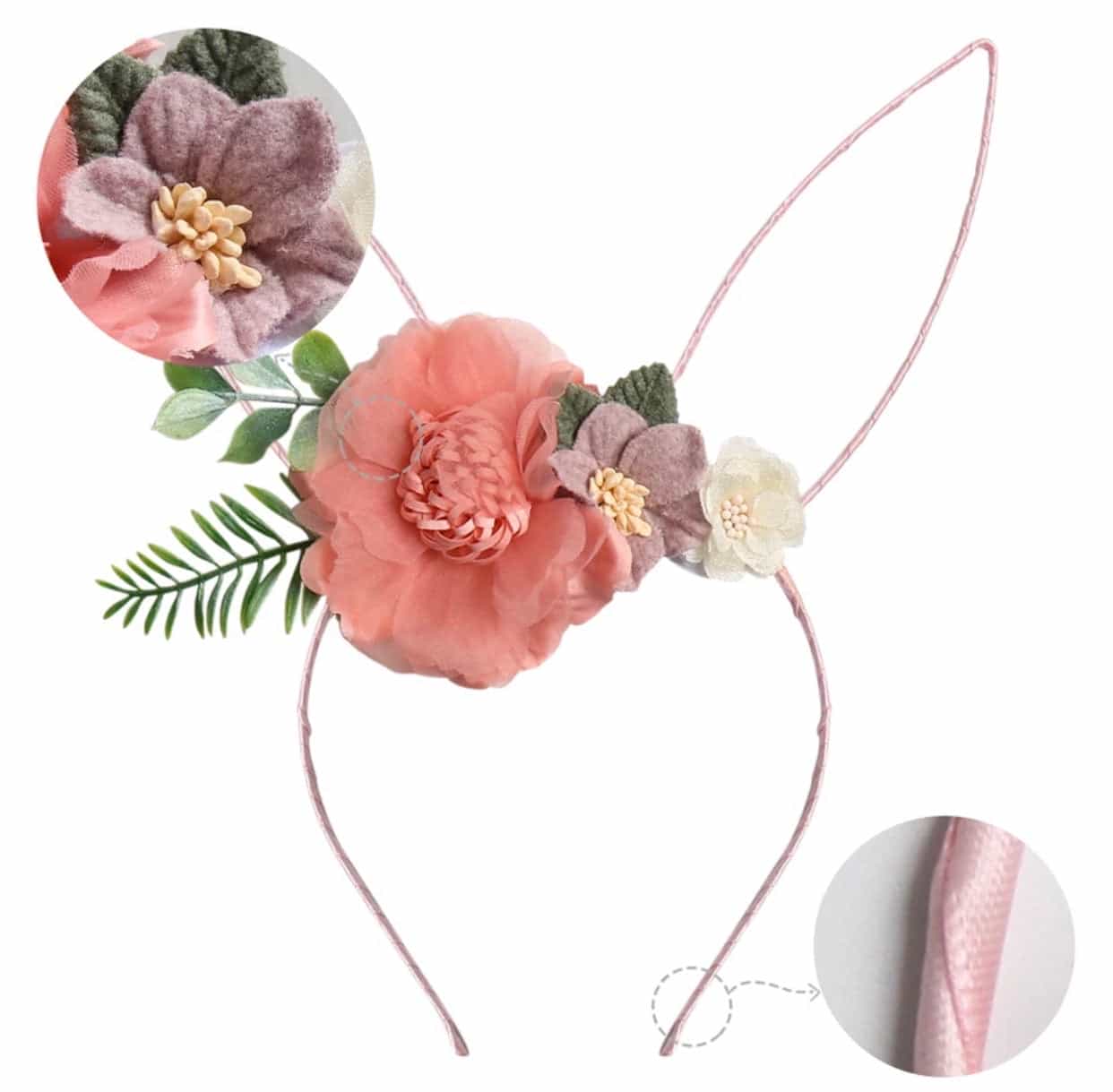 Bunny ears Floral Headband-All-Times-Gifts