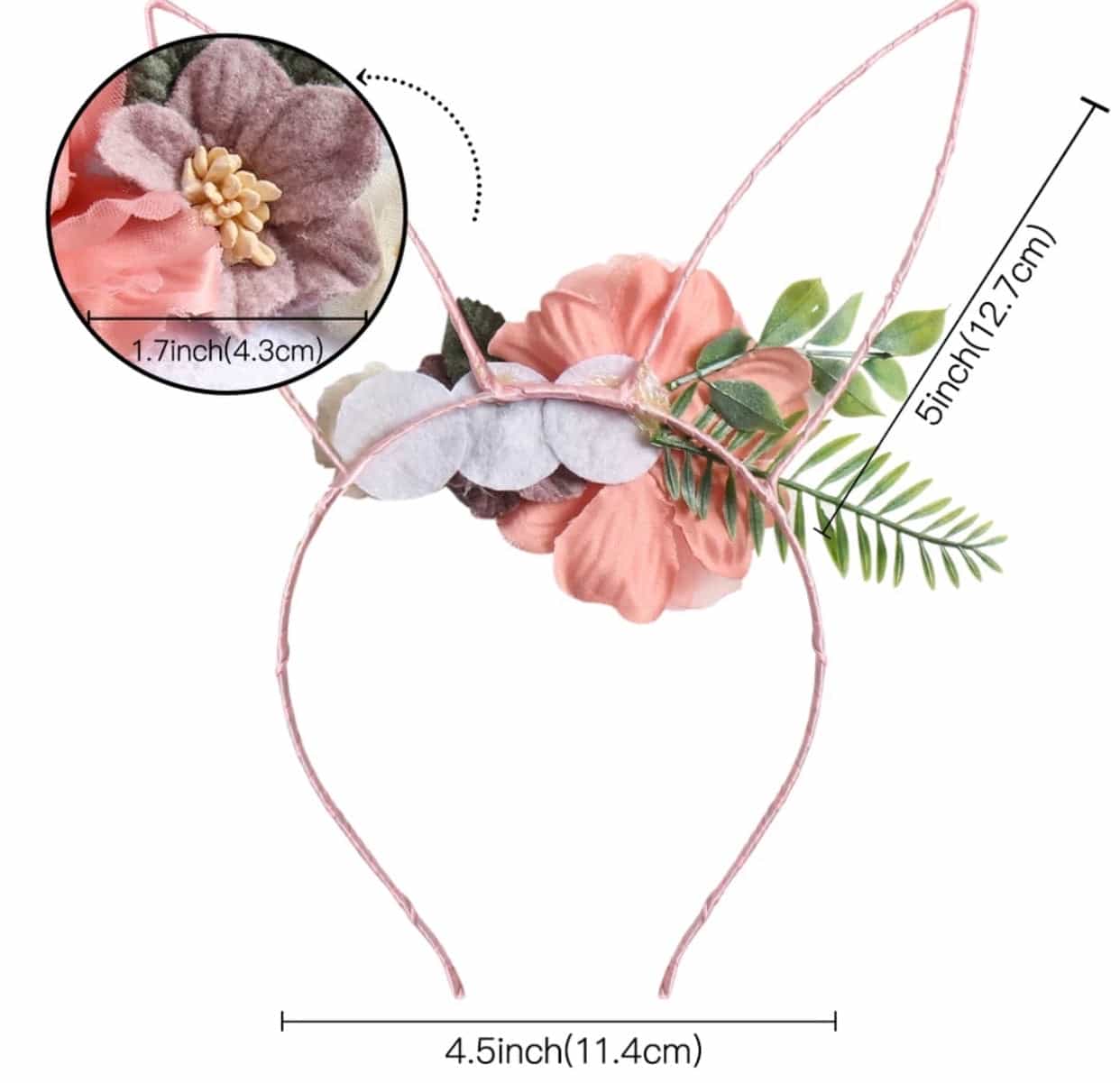 Bunny ears Floral Headband-All-Times-Gifts