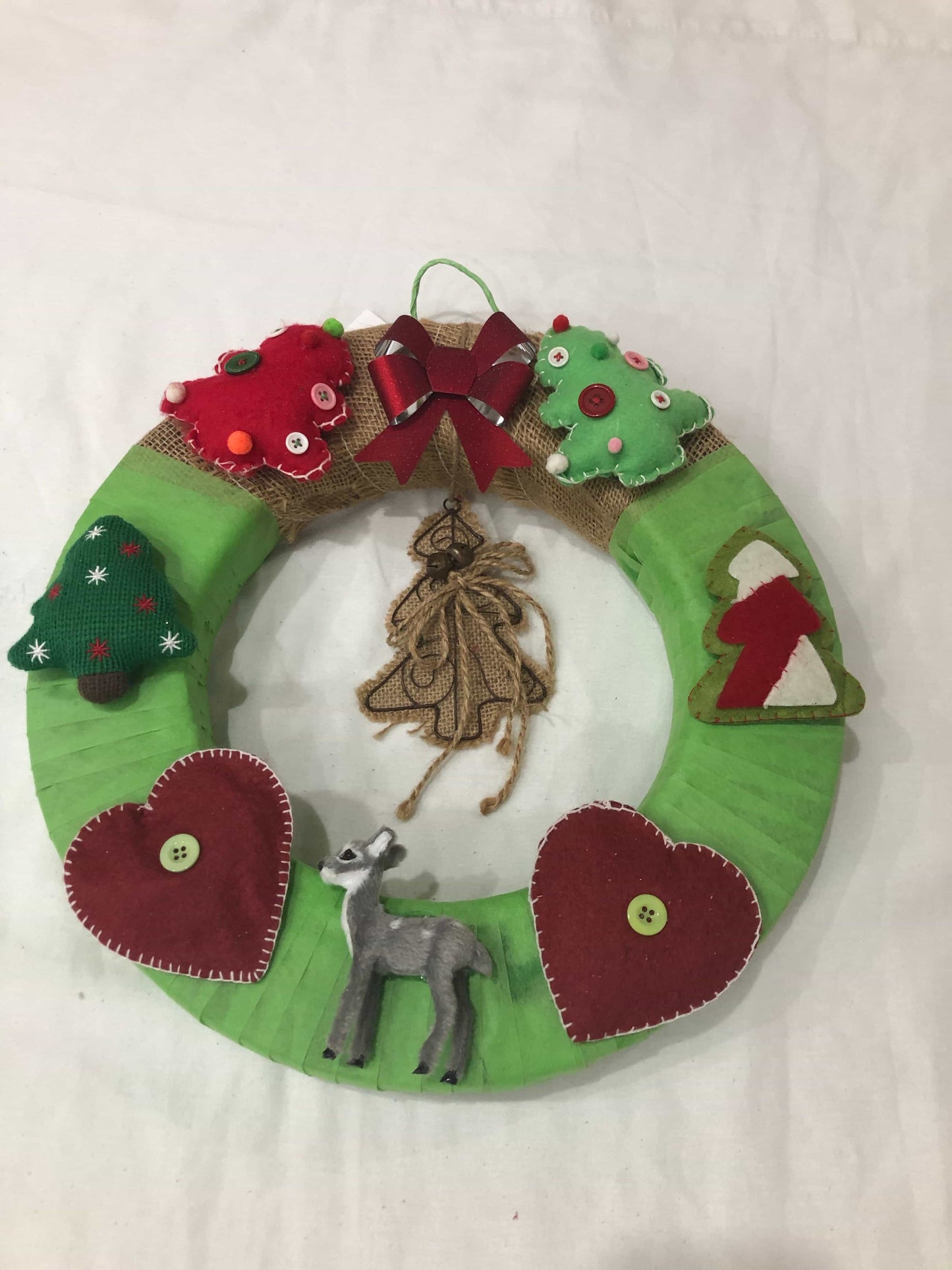 Christmas Wreath with Burlap Tree-Christmas Gifts-All-Times-Gifts