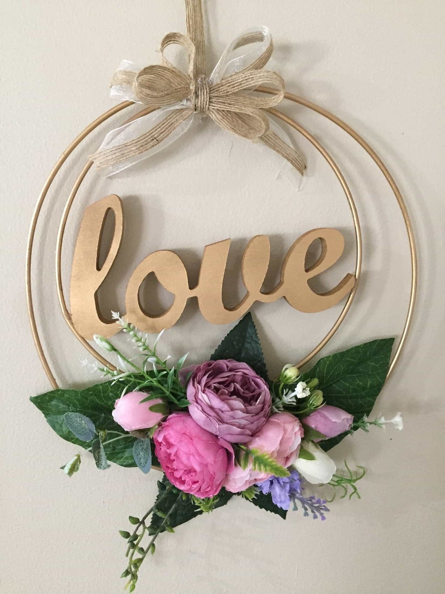Double Golden Floral Hoop-Personalised Hoops-All-Times-Gifts