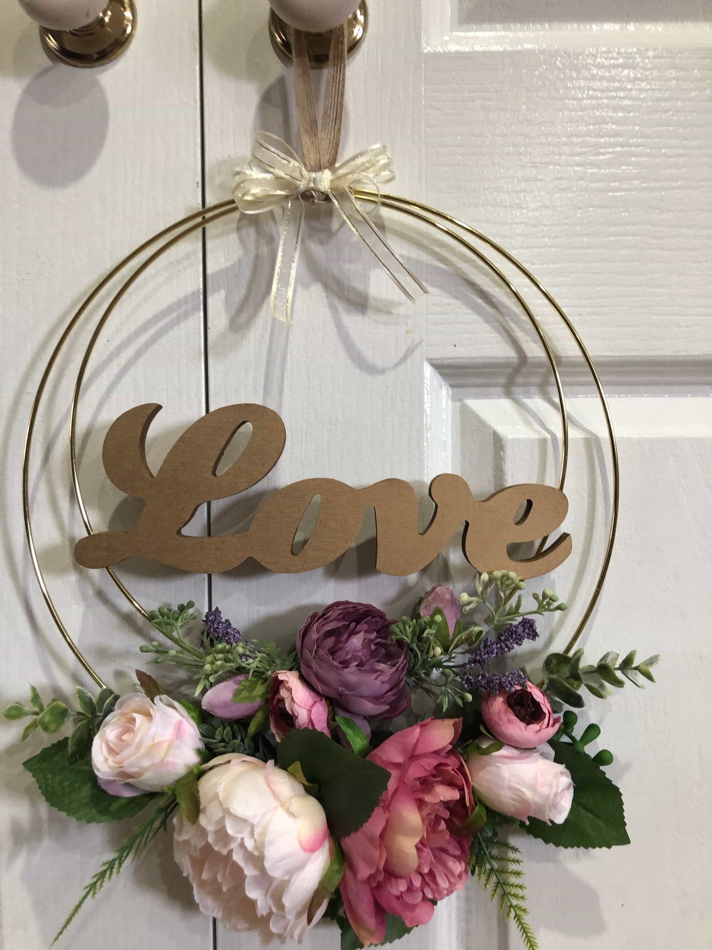Double Golden Floral Hoop-Personalised Hoops-All-Times-Gifts