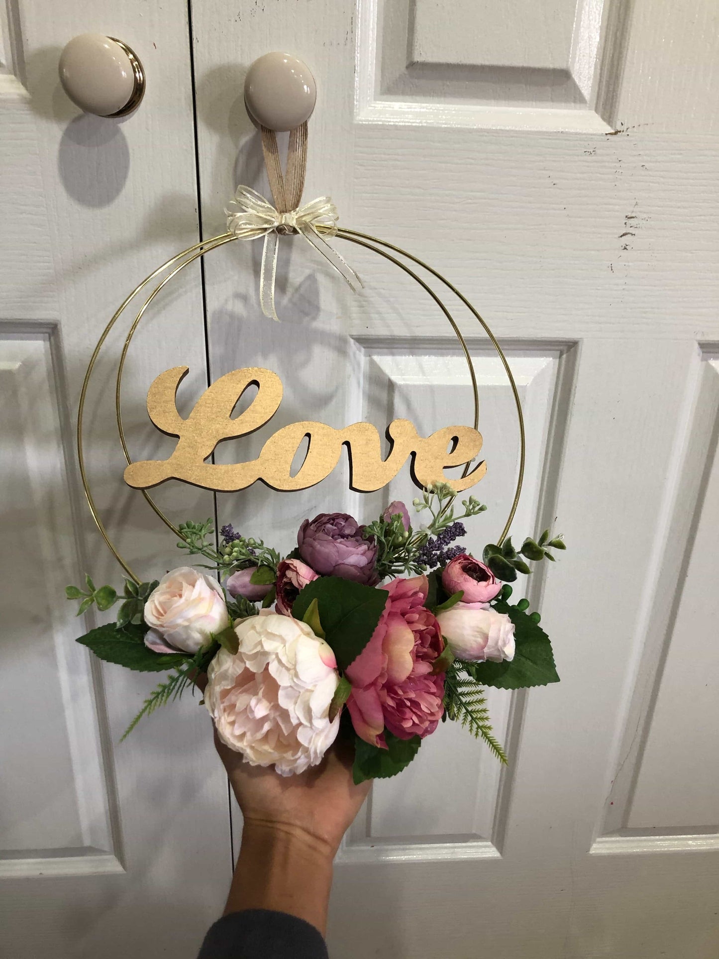 Double Golden Floral Hoop-Personalised Hoops-All-Times-Gifts