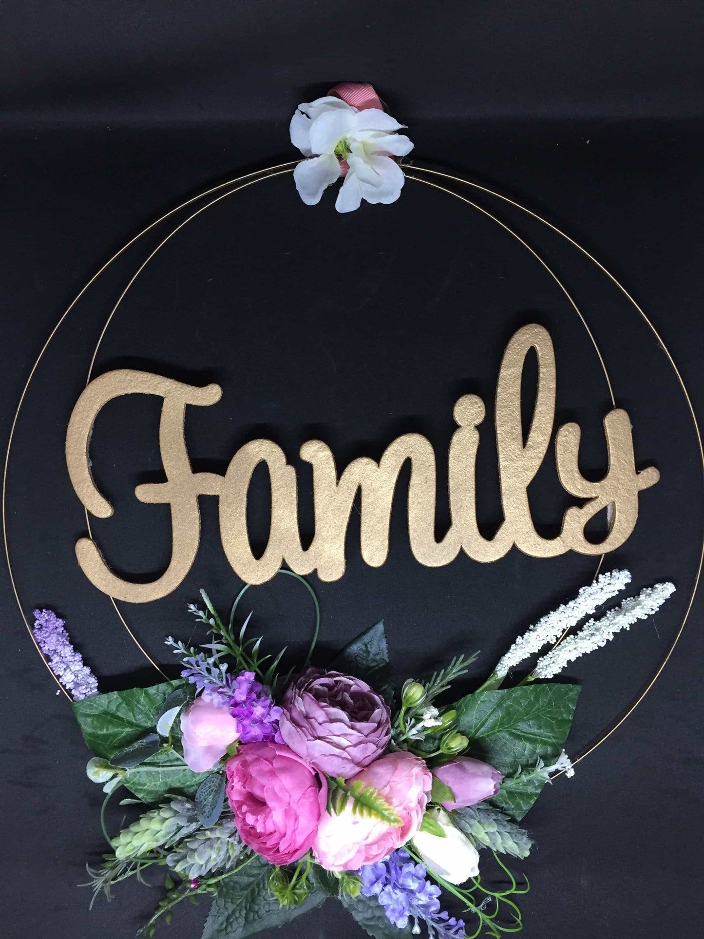 Double Golden Floral Hoop-Personalised Hoops-All-Times-Gifts