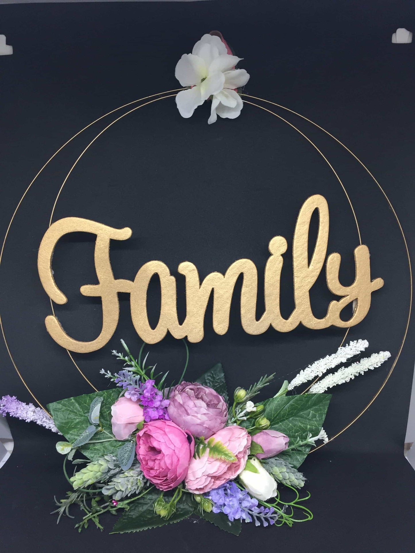Double Golden Floral Hoop-Personalised Hoops-All-Times-Gifts