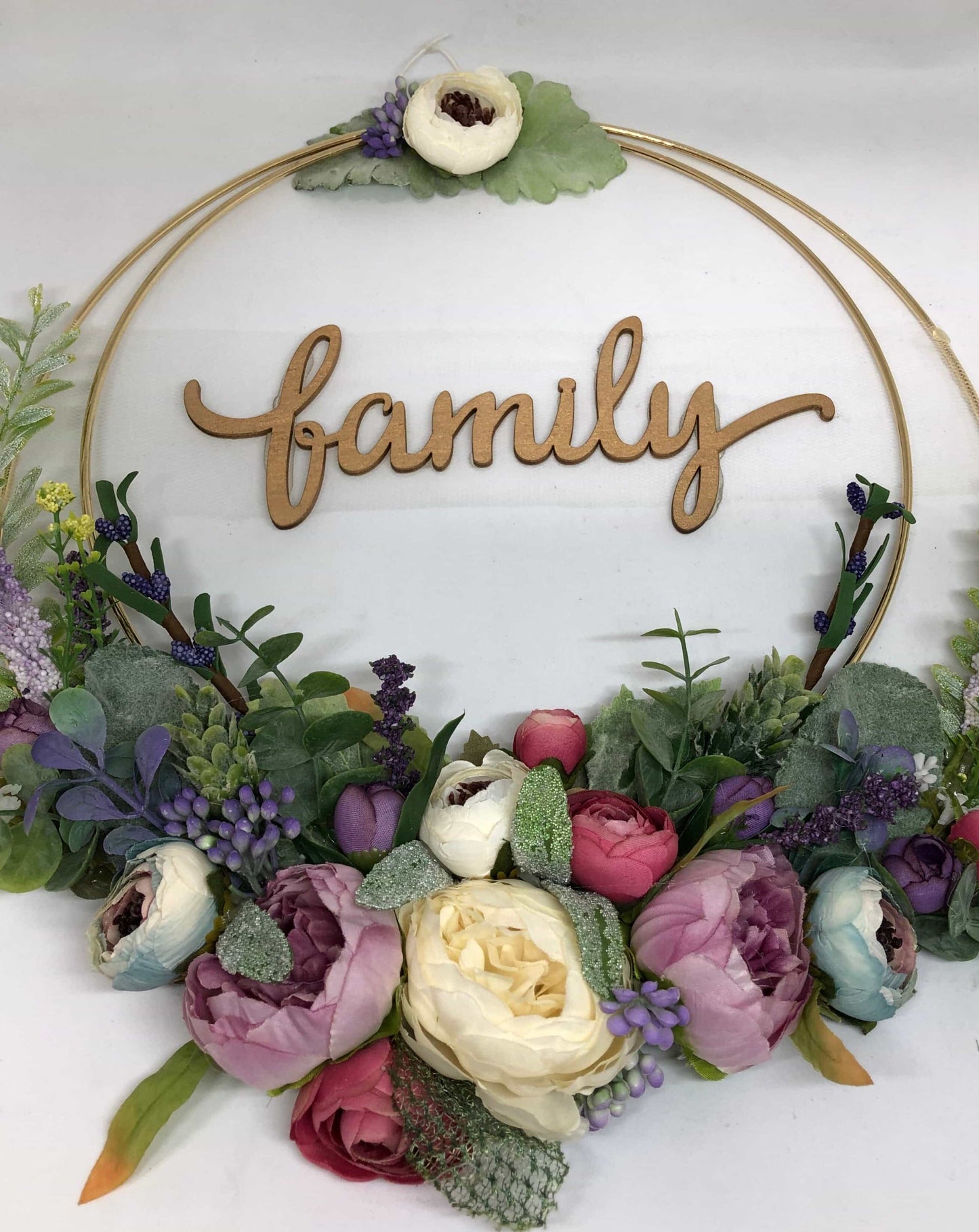 Double Golden Floral Hoop-Personalised Hoops-All-Times-Gifts