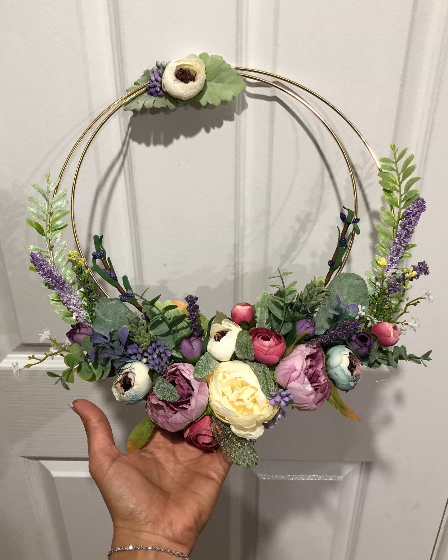 Double Golden Floral Hoop-Personalised Hoops-All-Times-Gifts