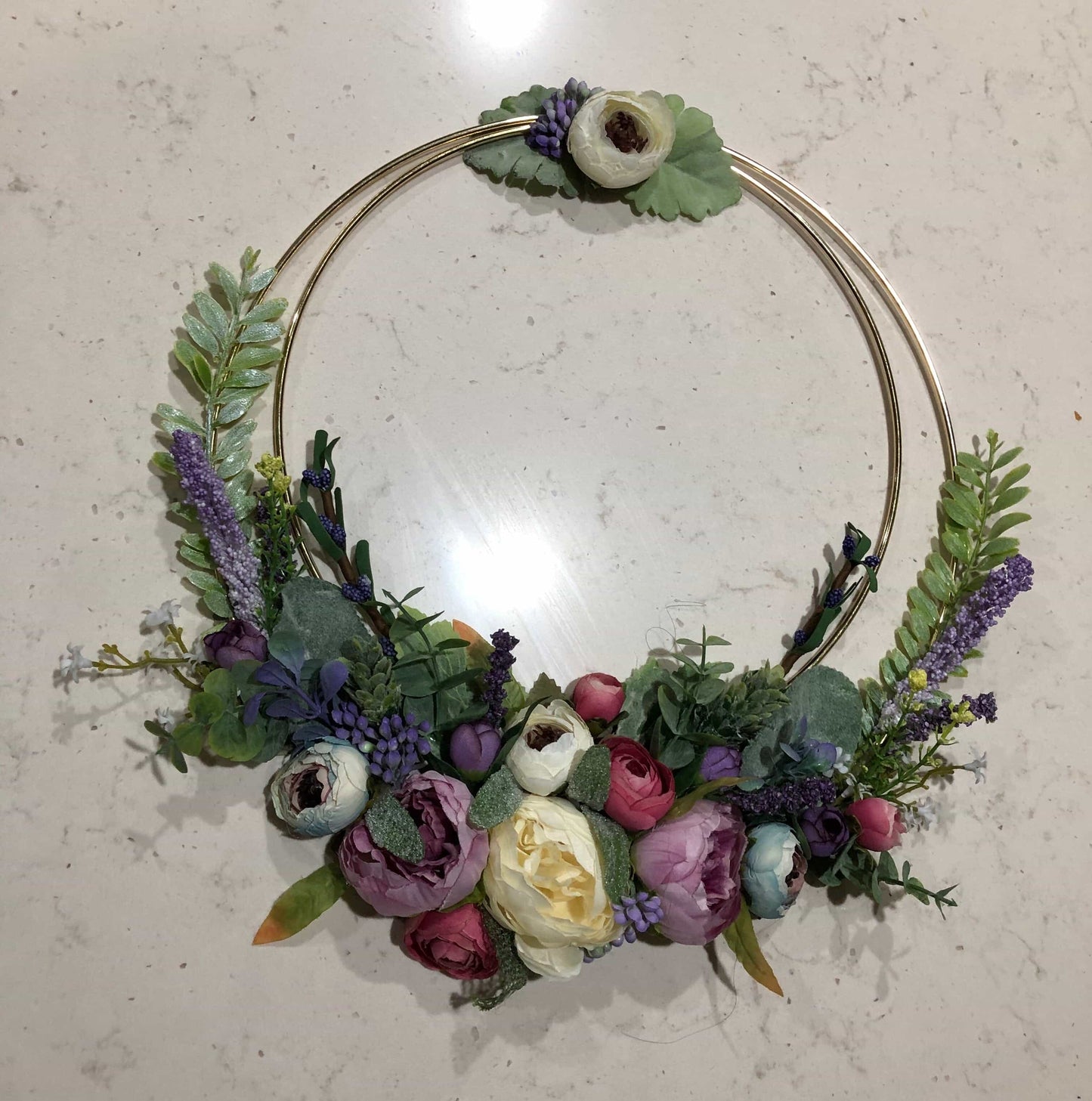Double Golden Floral Hoop-Personalised Hoops-All-Times-Gifts