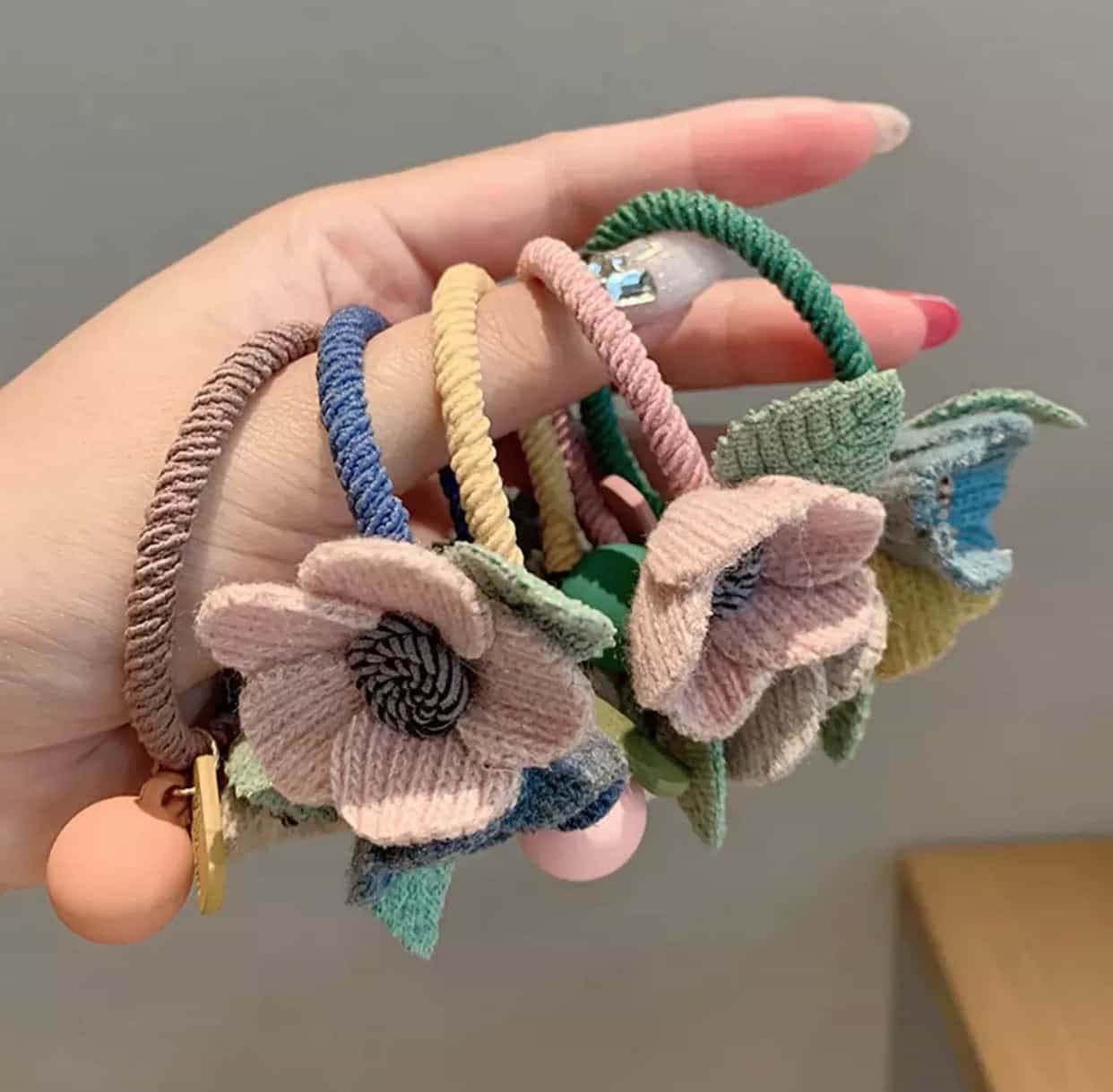 Elastic Knitted Floral Head Rope Band-All-Times-Gifts