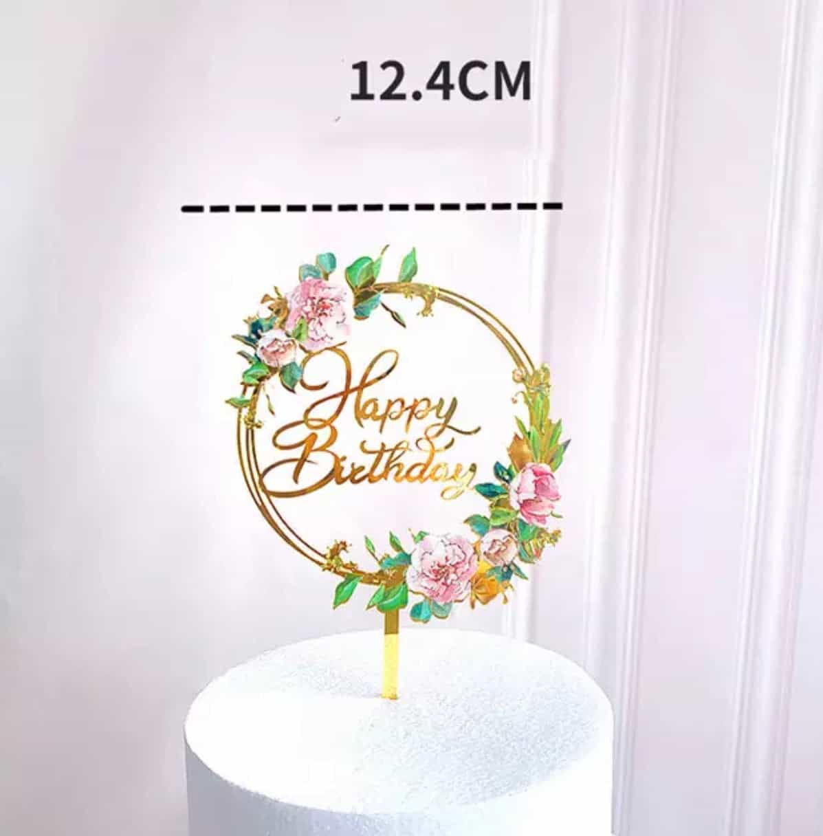 Floral Birthday Cake Topper-Cake Topper-All-Times-Gifts