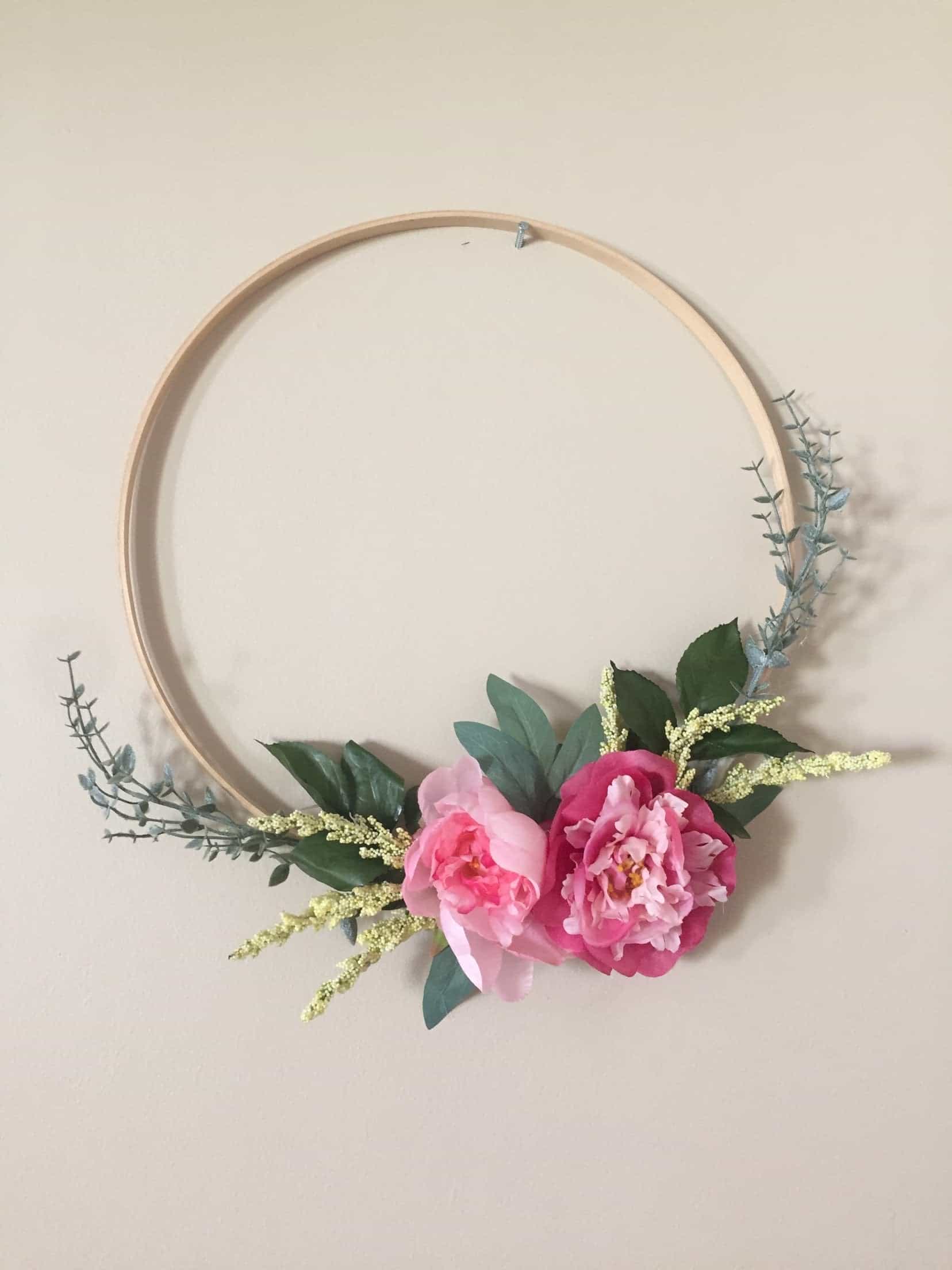 Floral Hoop Wall Art Wooden or Natural custom made-Personalised Hoops-All-Times-Gifts