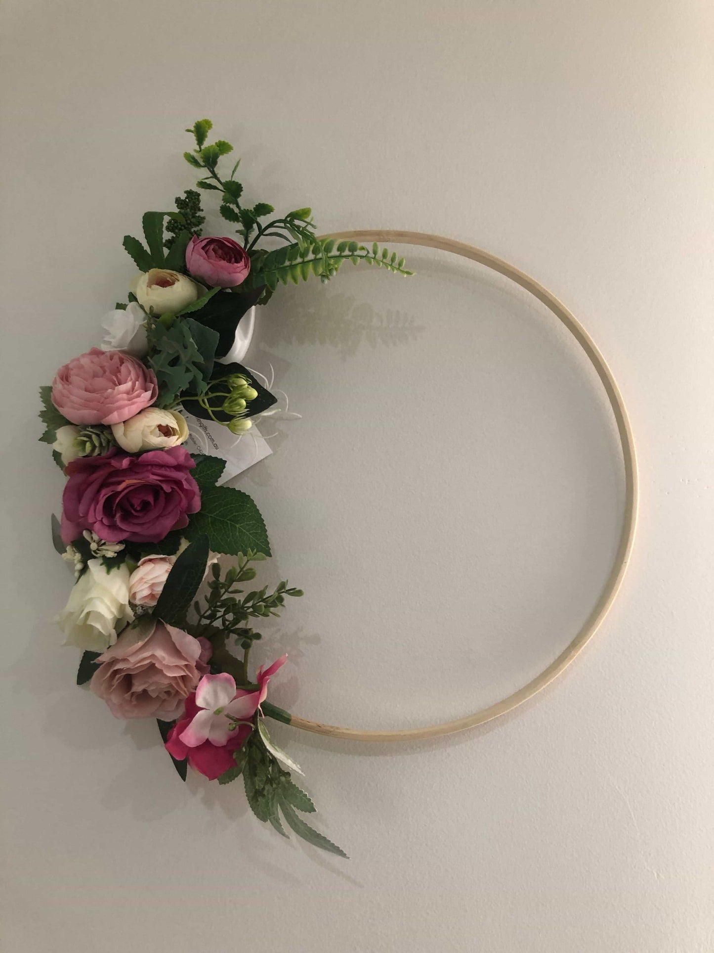 Floral Hoop Wall Art Wooden or Natural custom made-Personalised Hoops-All-Times-Gifts