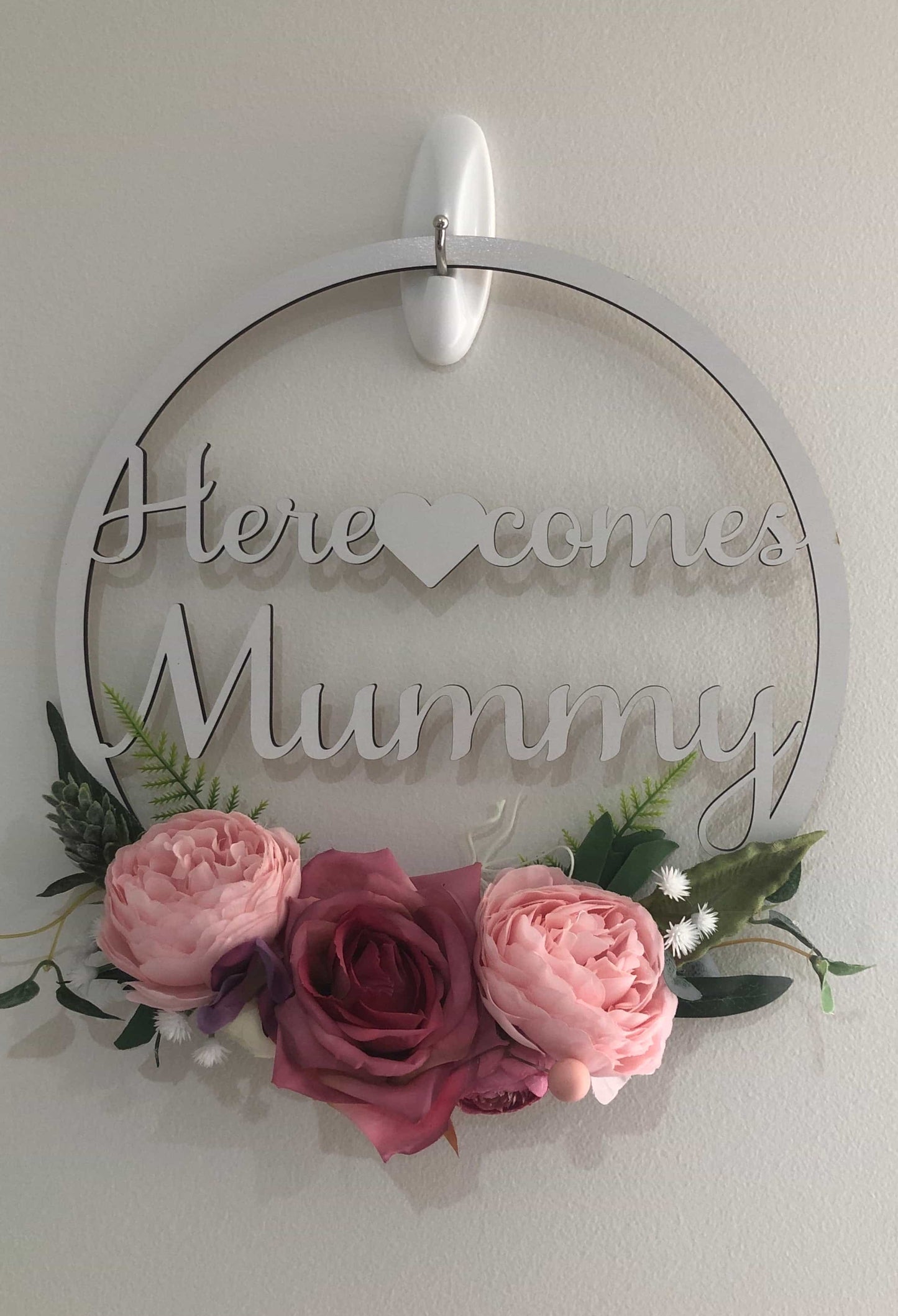 Floral Hoop Wall Art Wooden or Natural custom made-Personalised Hoops-All-Times-Gifts