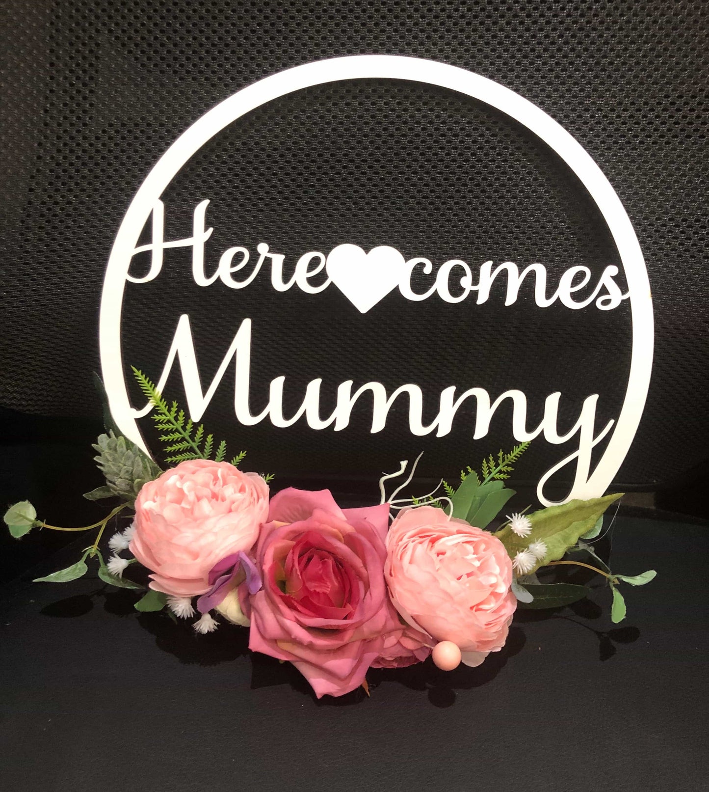 Floral Hoop Wall Art Wooden or Natural custom made-Personalised Hoops-All-Times-Gifts