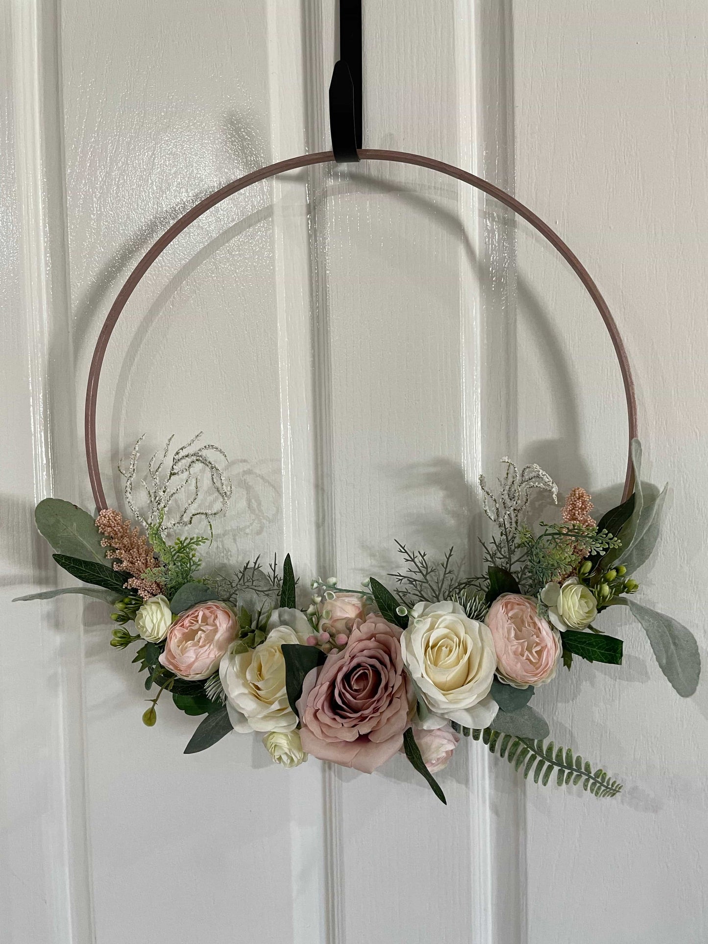 Floral Hoop Wall Art Wooden or Natural custom made-Personalised Hoops-All-Times-Gifts
