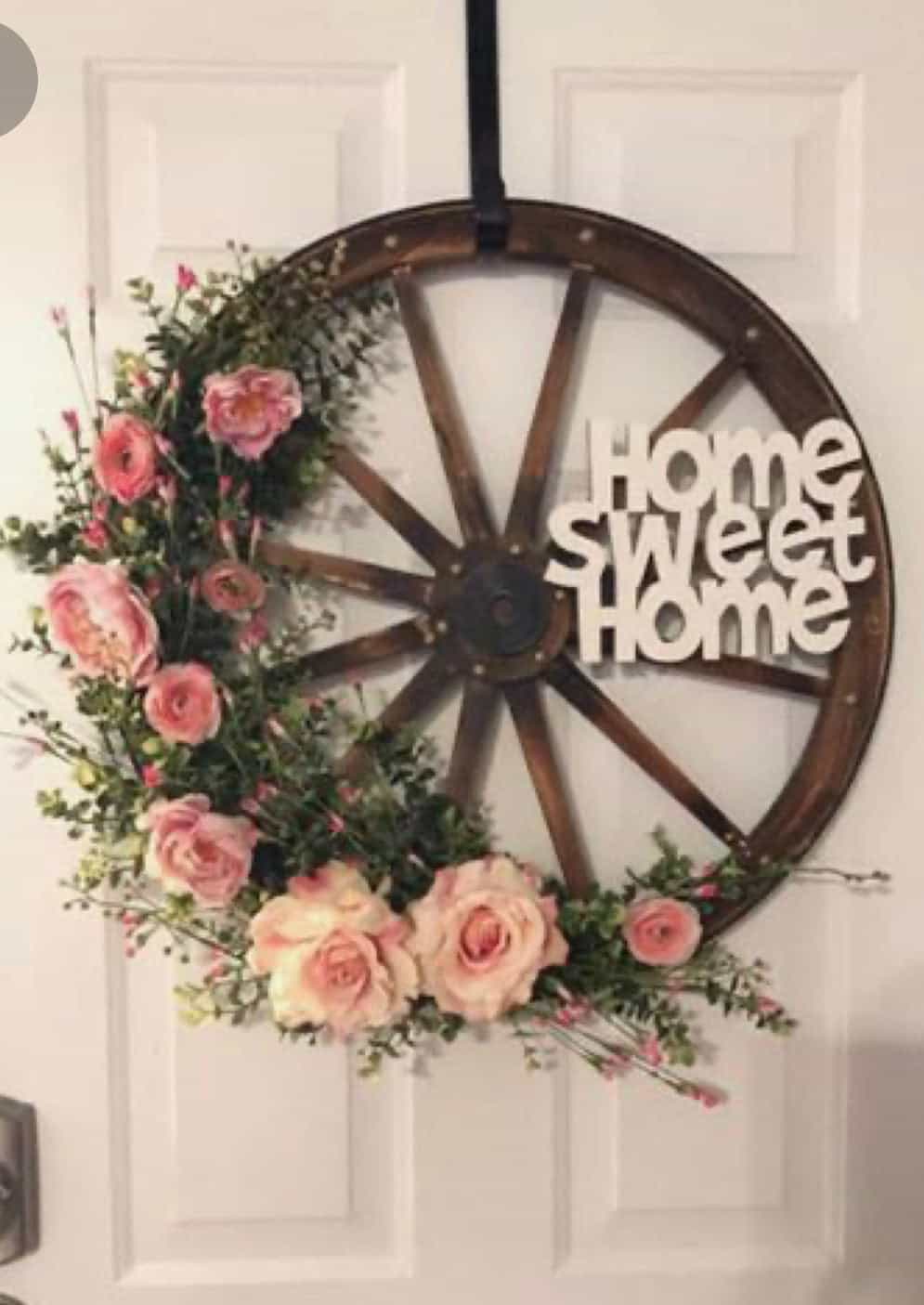 Floral Wooden Wagon Wheel-All-Times-Gifts