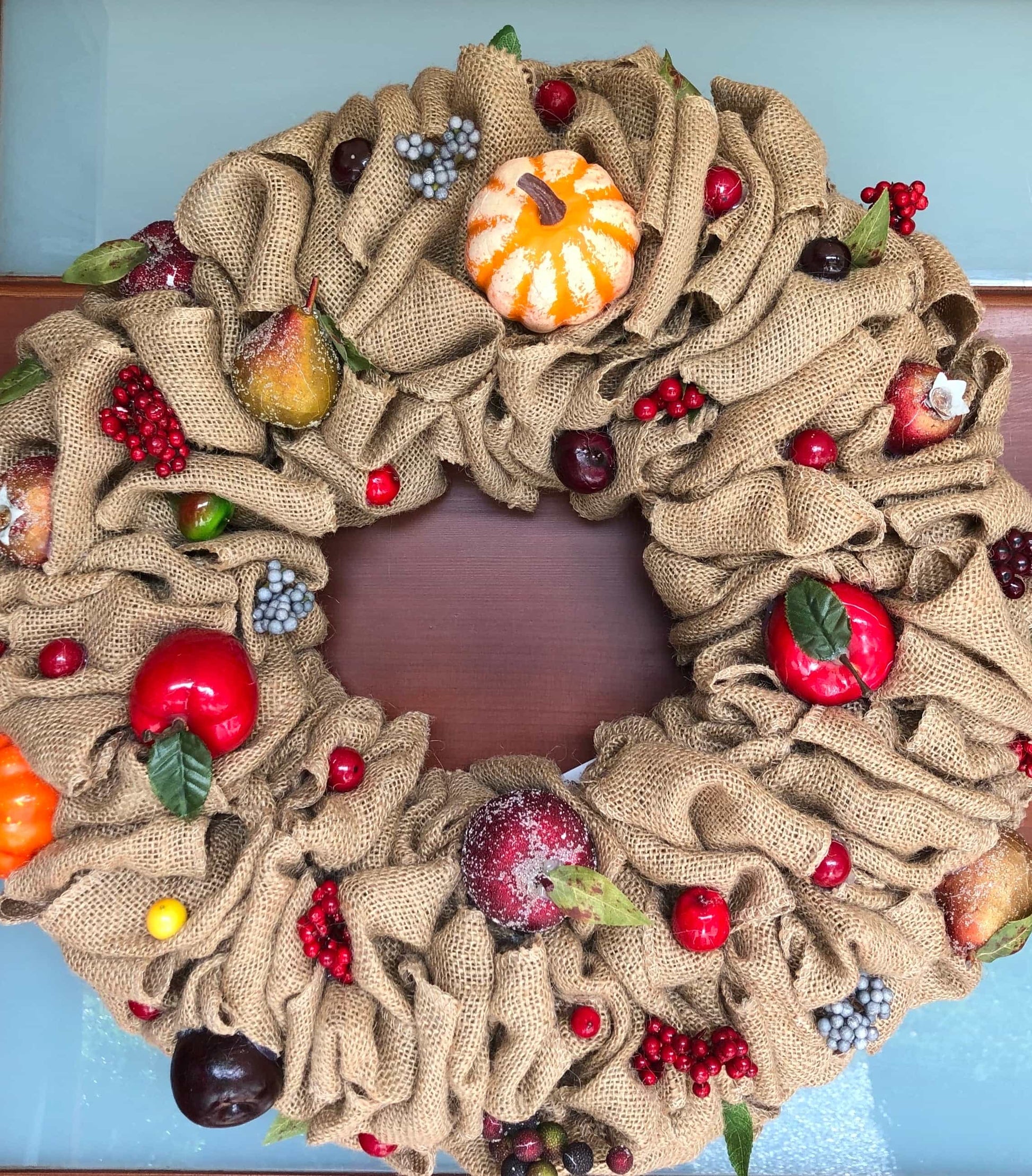 Fruit Burlap Wreath-Wreath-All-Times-Gifts