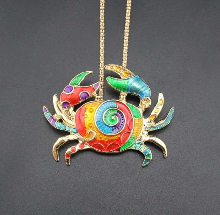 Gold Tone Colours Glaze Necklace-All-Times-Gifts