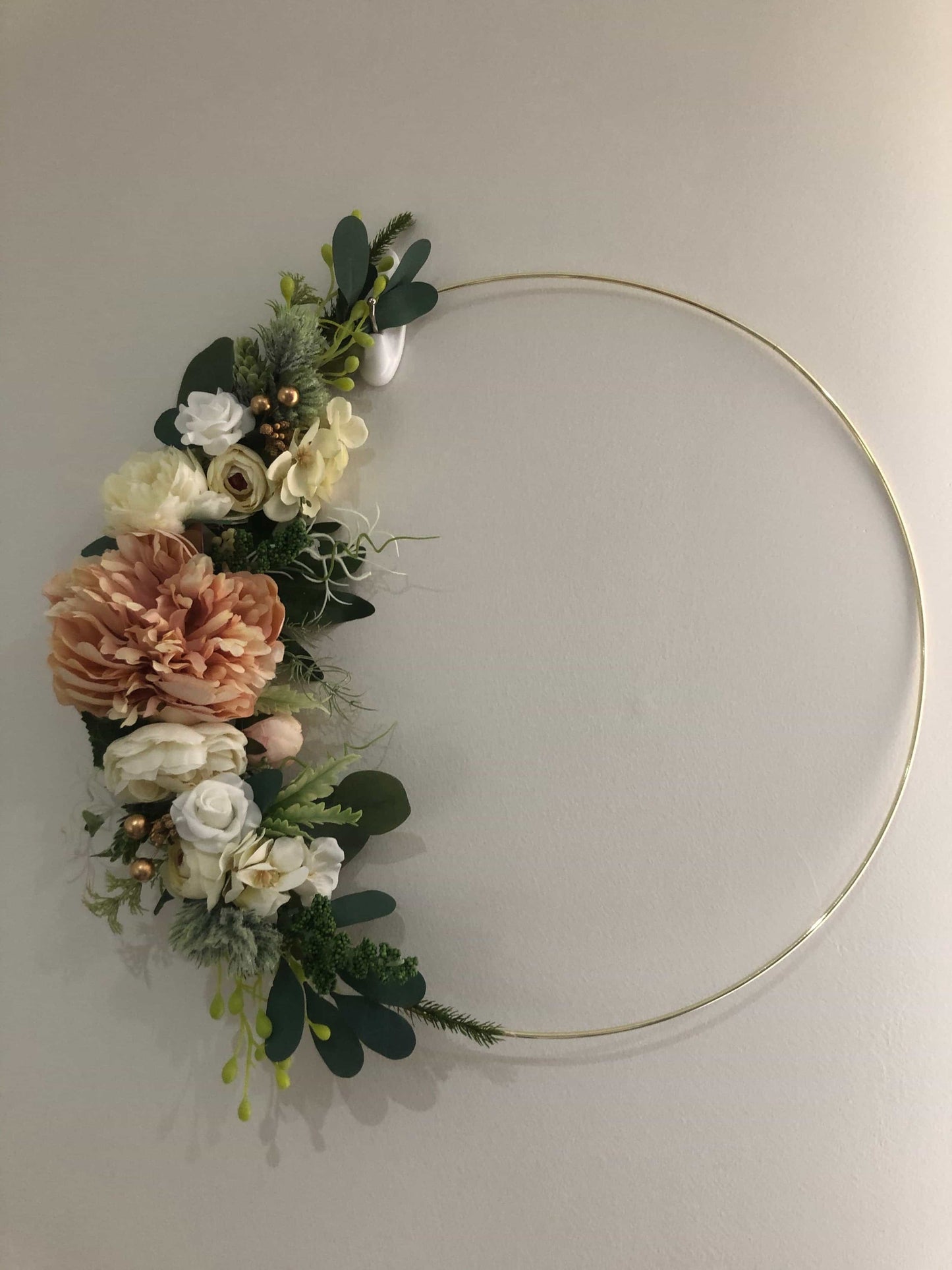 Floral Golden Hoop Wall Art custom made-Personalised Hoops-All-Times-Gifts