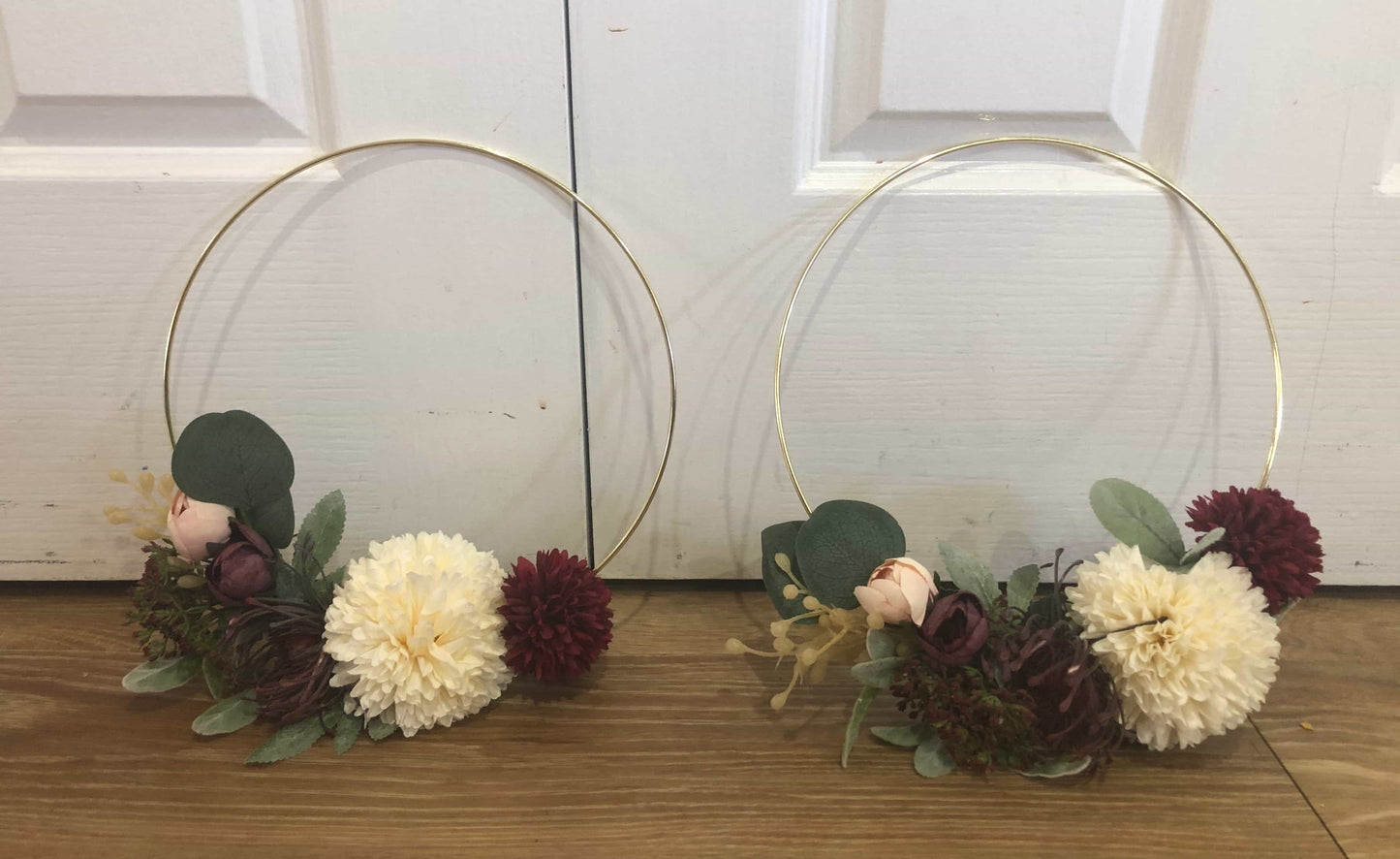 Floral Golden Hoop Wall Art custom made-Personalised Hoops-All-Times-Gifts